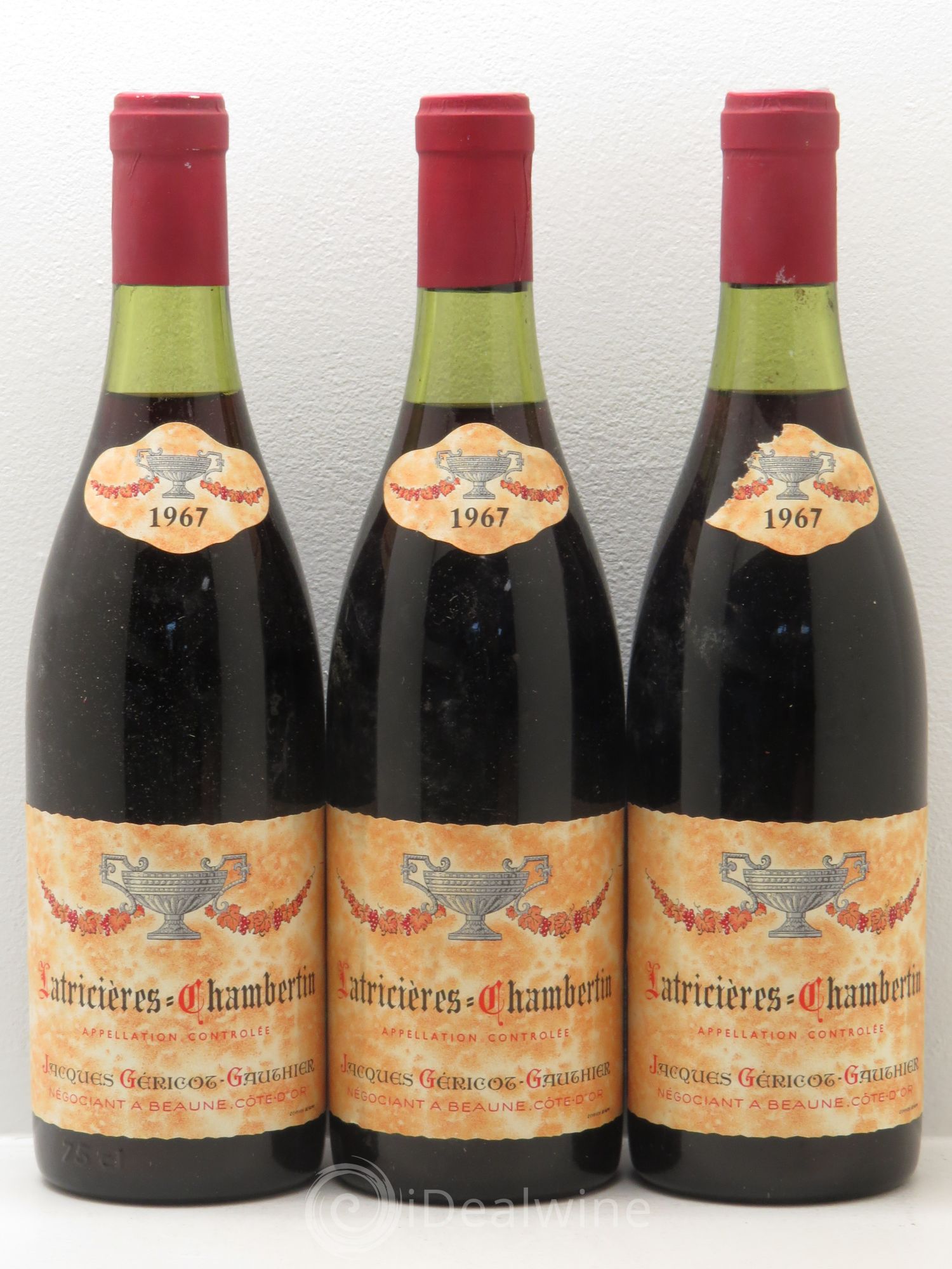Latricières-Chambertin Grand Cru Jacques Géricot-Gauthier 1967 - Lot de 3 bouteilles - 0