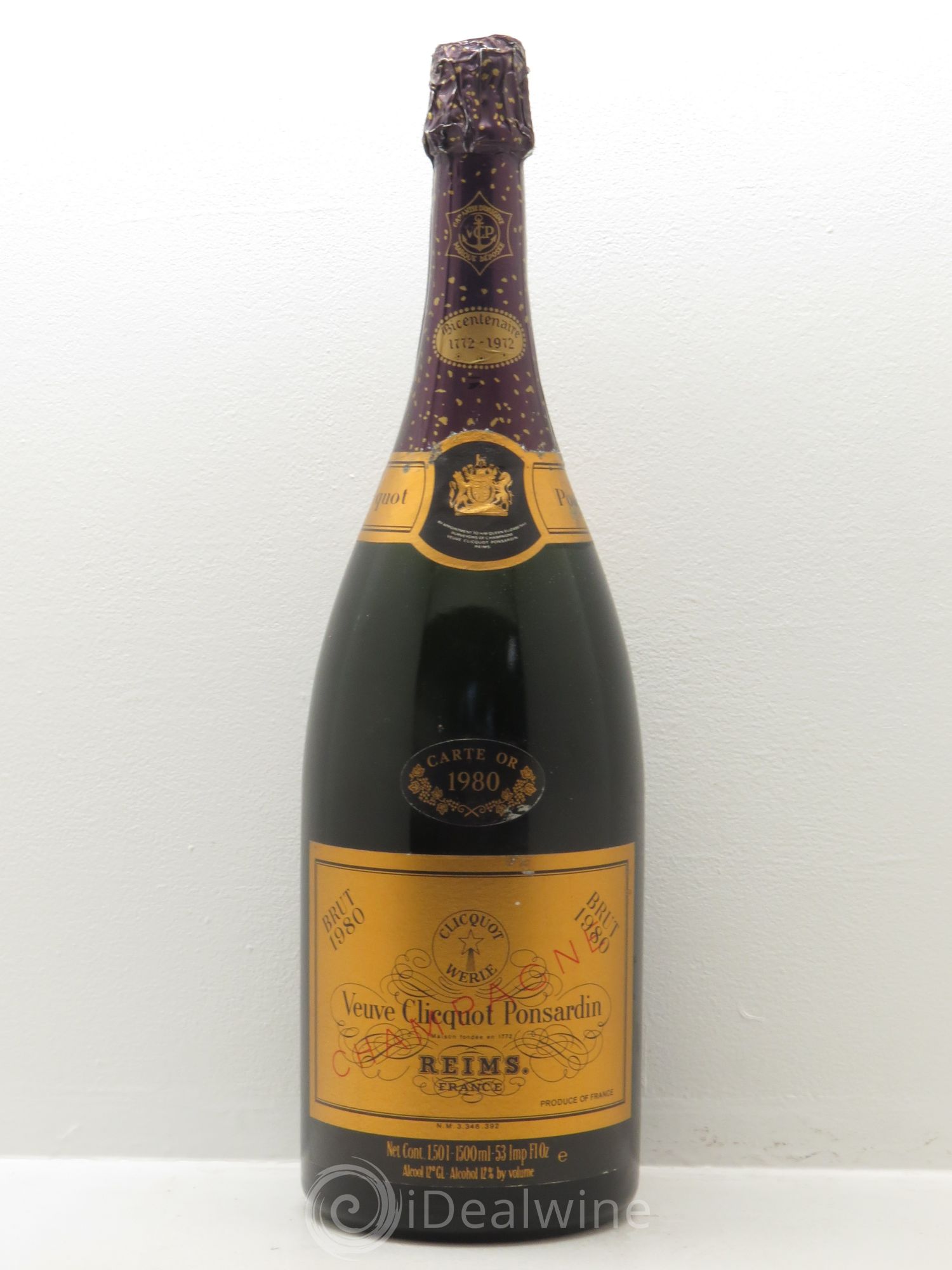 Champagne Veuve Clicquot Carte d'Or Bicentenaire 1980 - Posten von 1 Magnum - 0