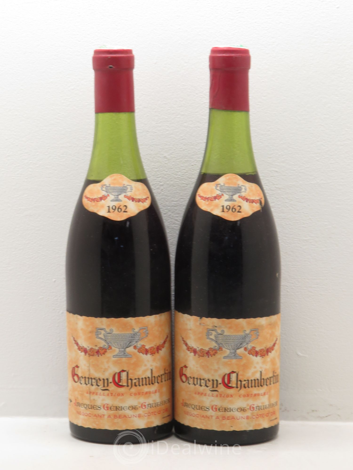 Gevrey-Chambertin Jacques Géricot-Gauthier 1962 - Lot de 2 bouteilles - 0