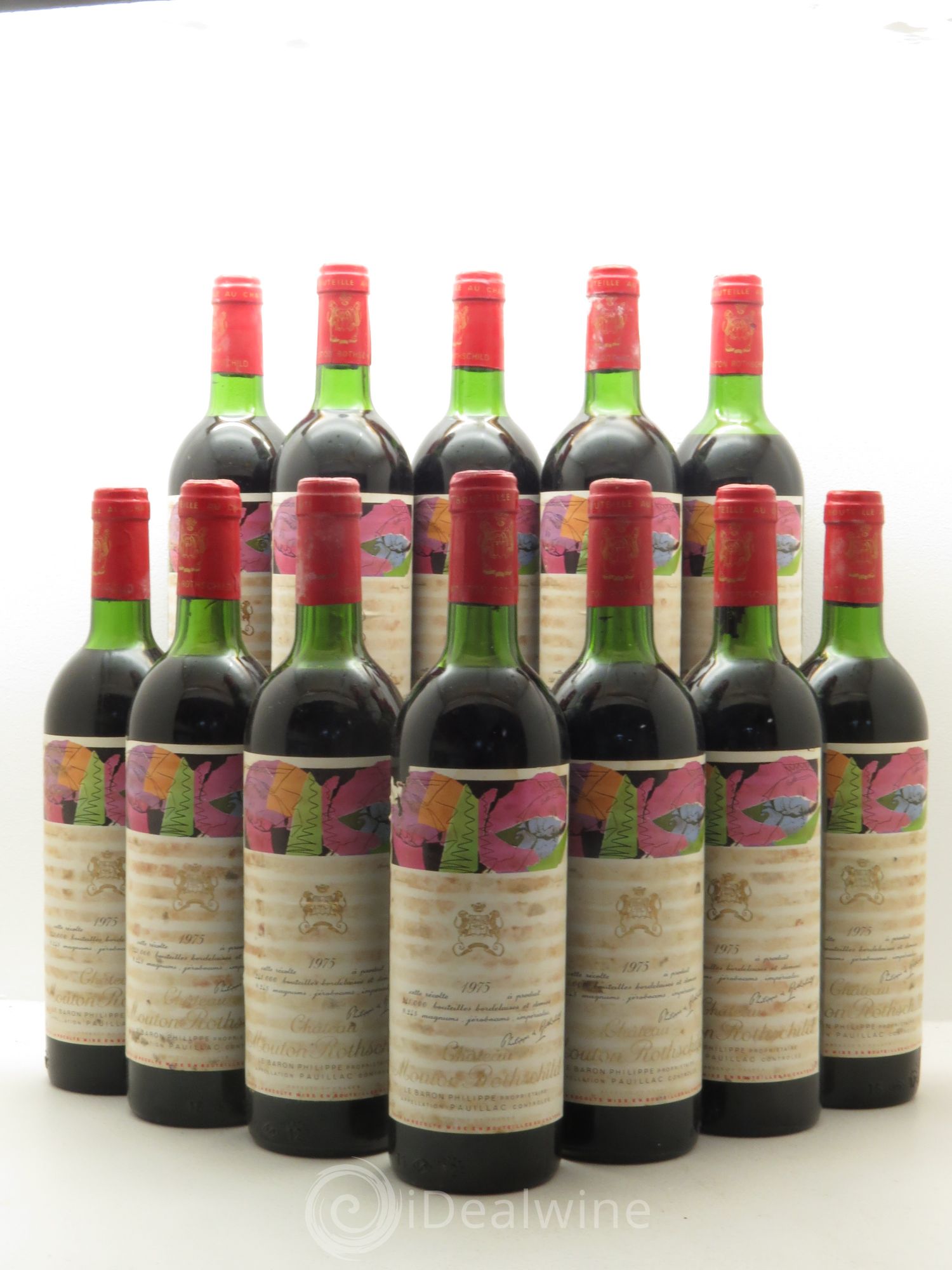 Château Mouton Rothschild 1er Grand Cru Classé 1975 - Lot de 12 bouteilles - 0