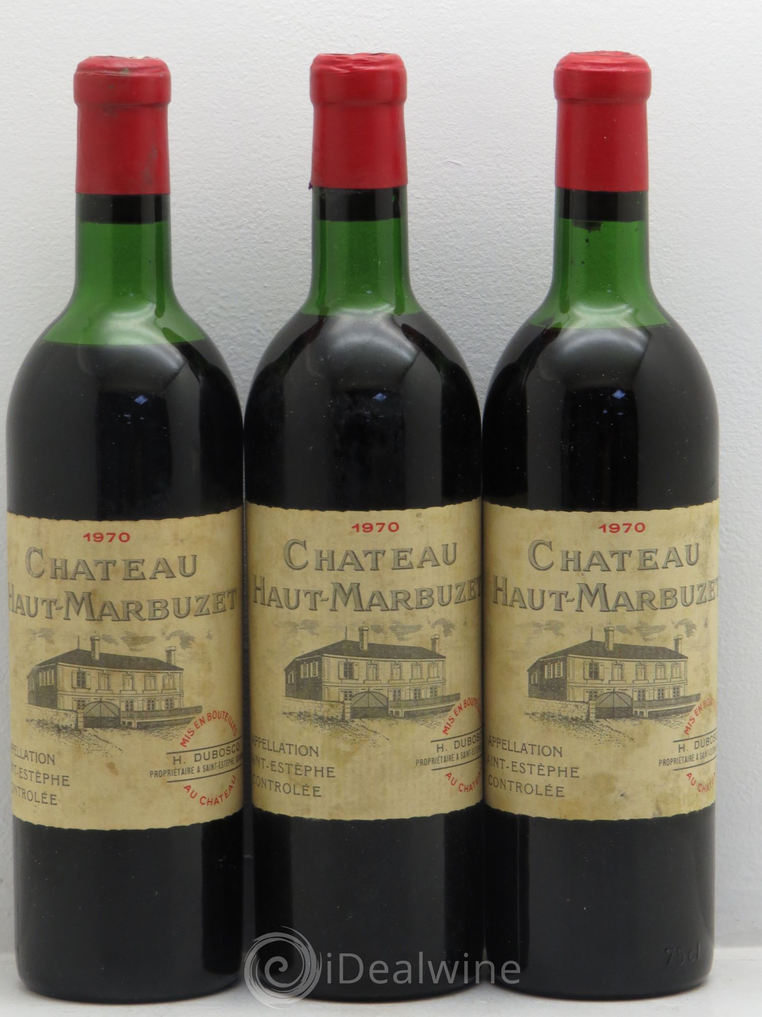 Château Haut Marbuzet 1970 - Lot de 3 bouteilles - 0