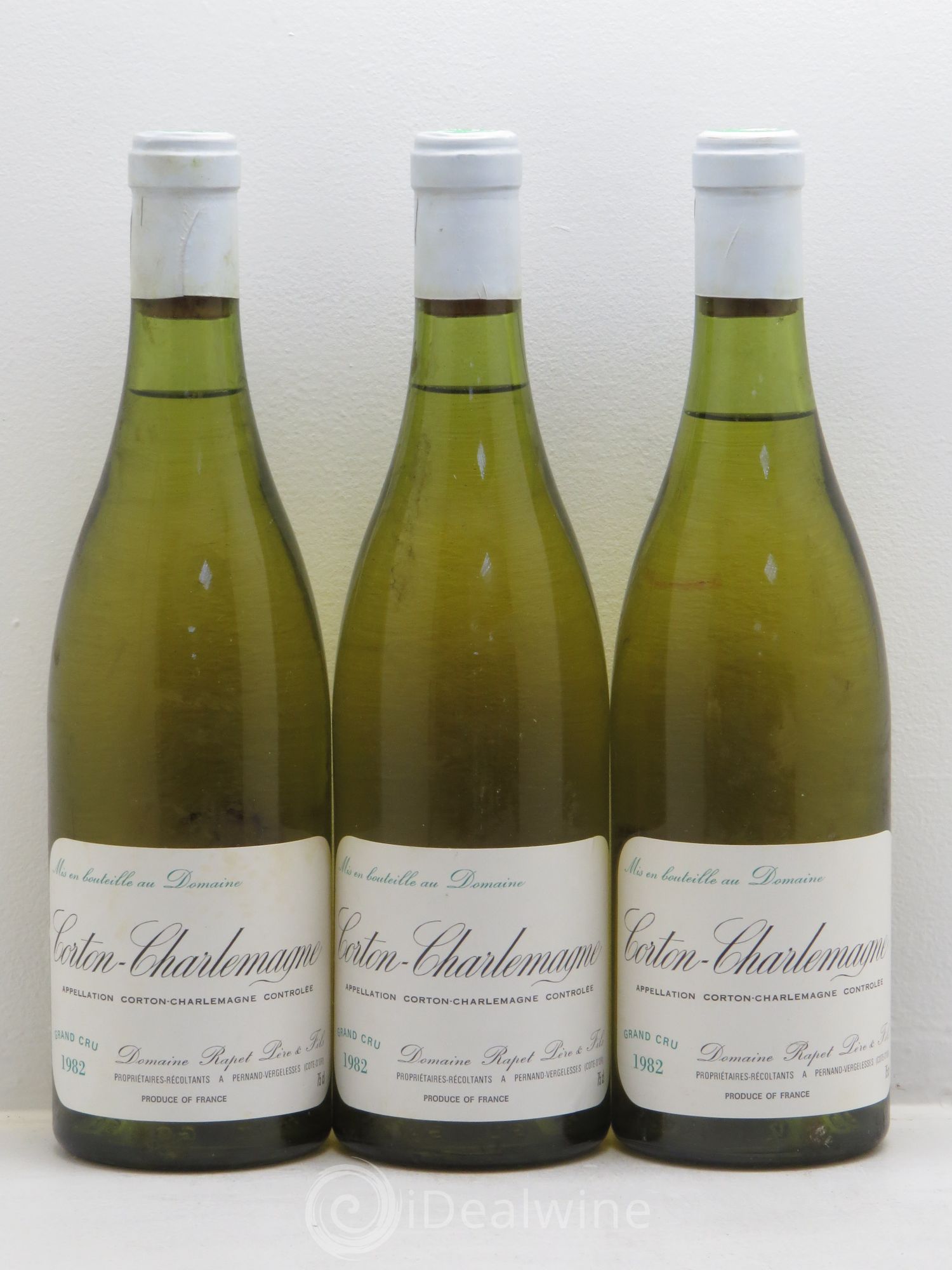 Corton-Charlemagne Grand Cru Rapet Père & Fils 1982 - Lot de 3 bouteilles - 0