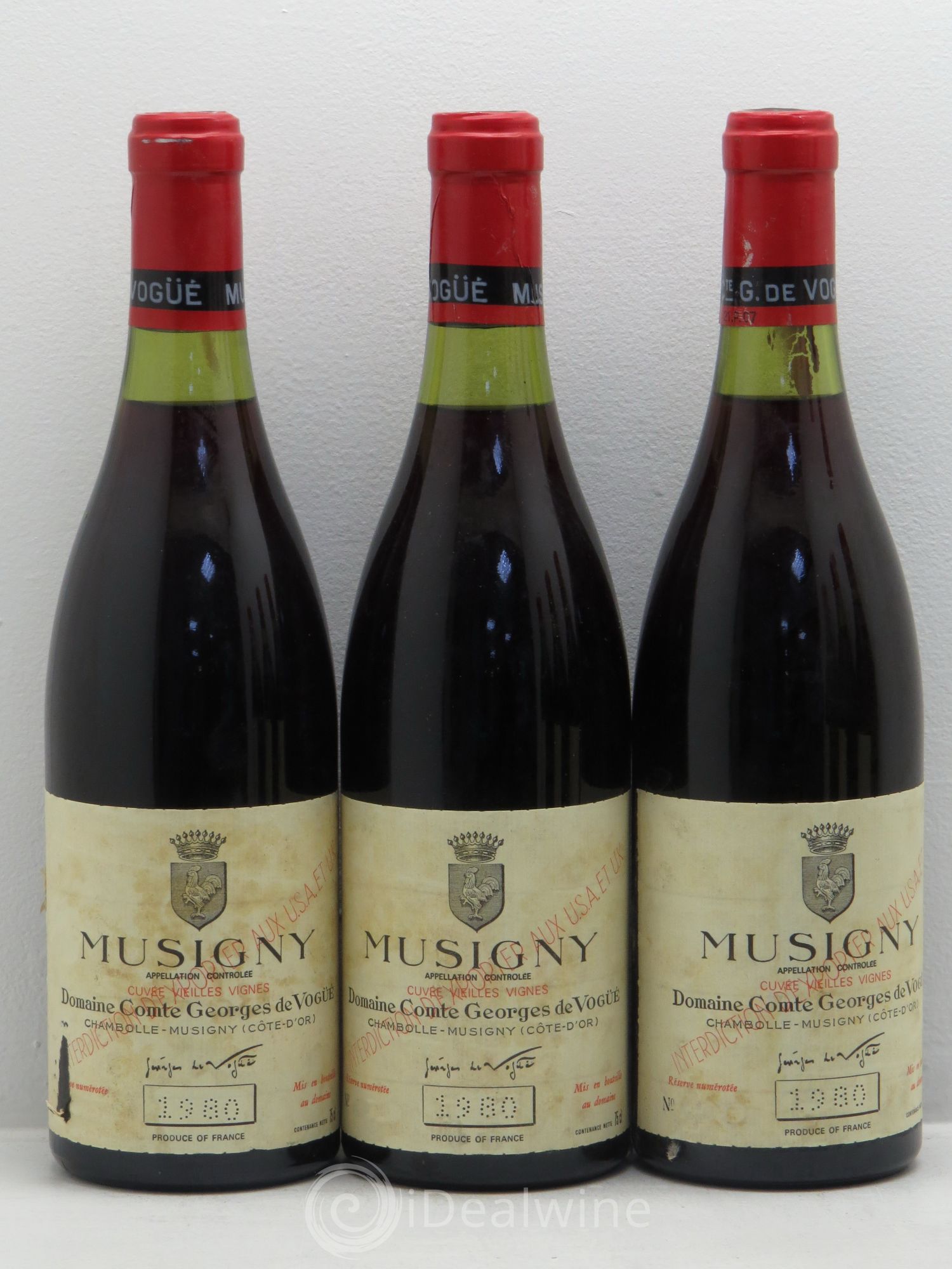 Musigny Grand Cru Cuvée Vieilles Vignes Comte Georges de Vogüé Vieilles Vignes 1980 - Lot de 12 bouteilles - 3