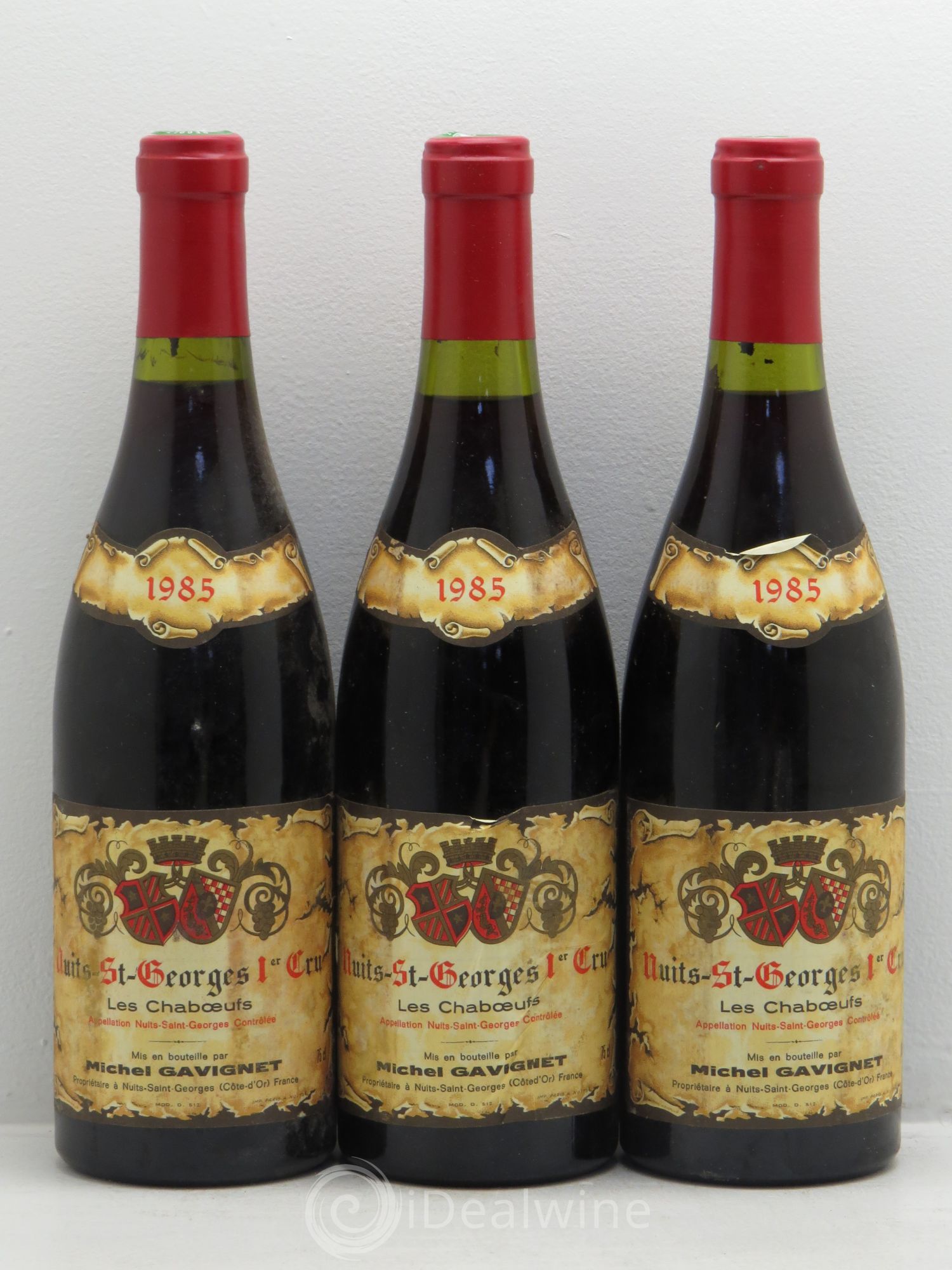 Nuits-Saint-Georges 1er Cru M.Gavignet 1985 - Lot de 3 bouteilles - 0
