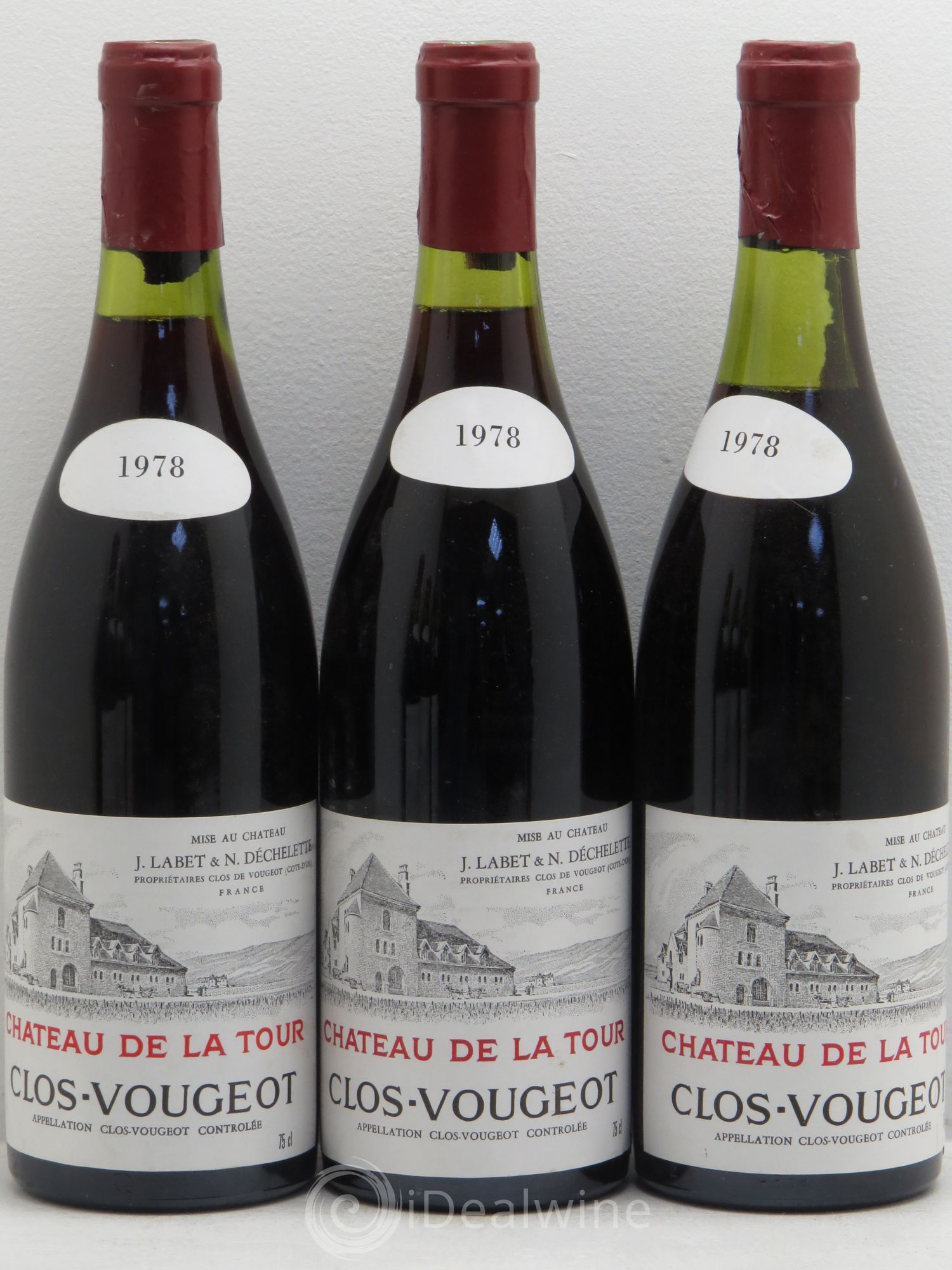 Clos de Vougeot Grand Cru Château de La Tour 1978 - Lot de 6 bouteilles - 1