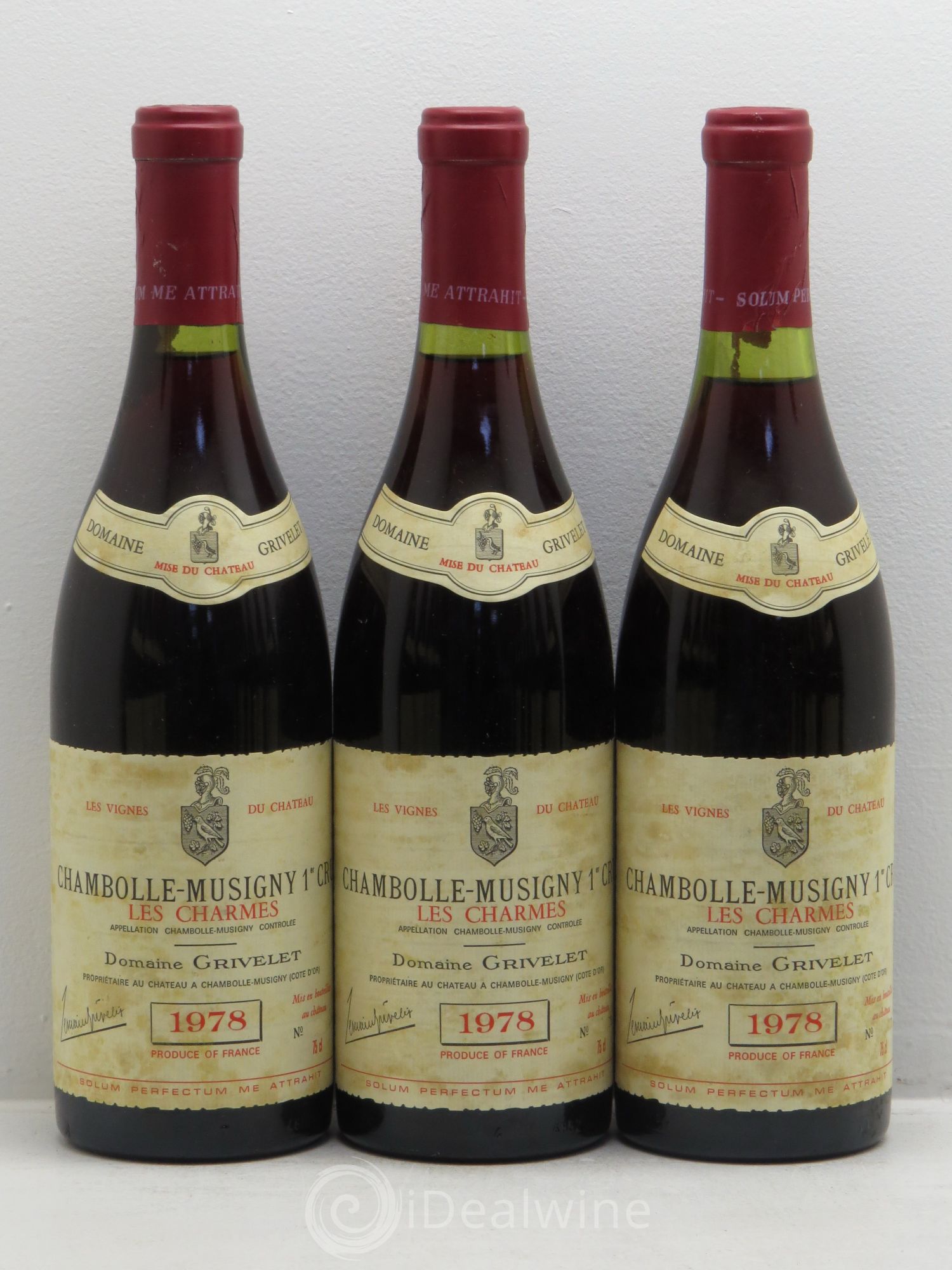 Chambolle-Musigny 1er Cru Domaine Grivelet 1978 - Lot de 12 bouteilles - 1