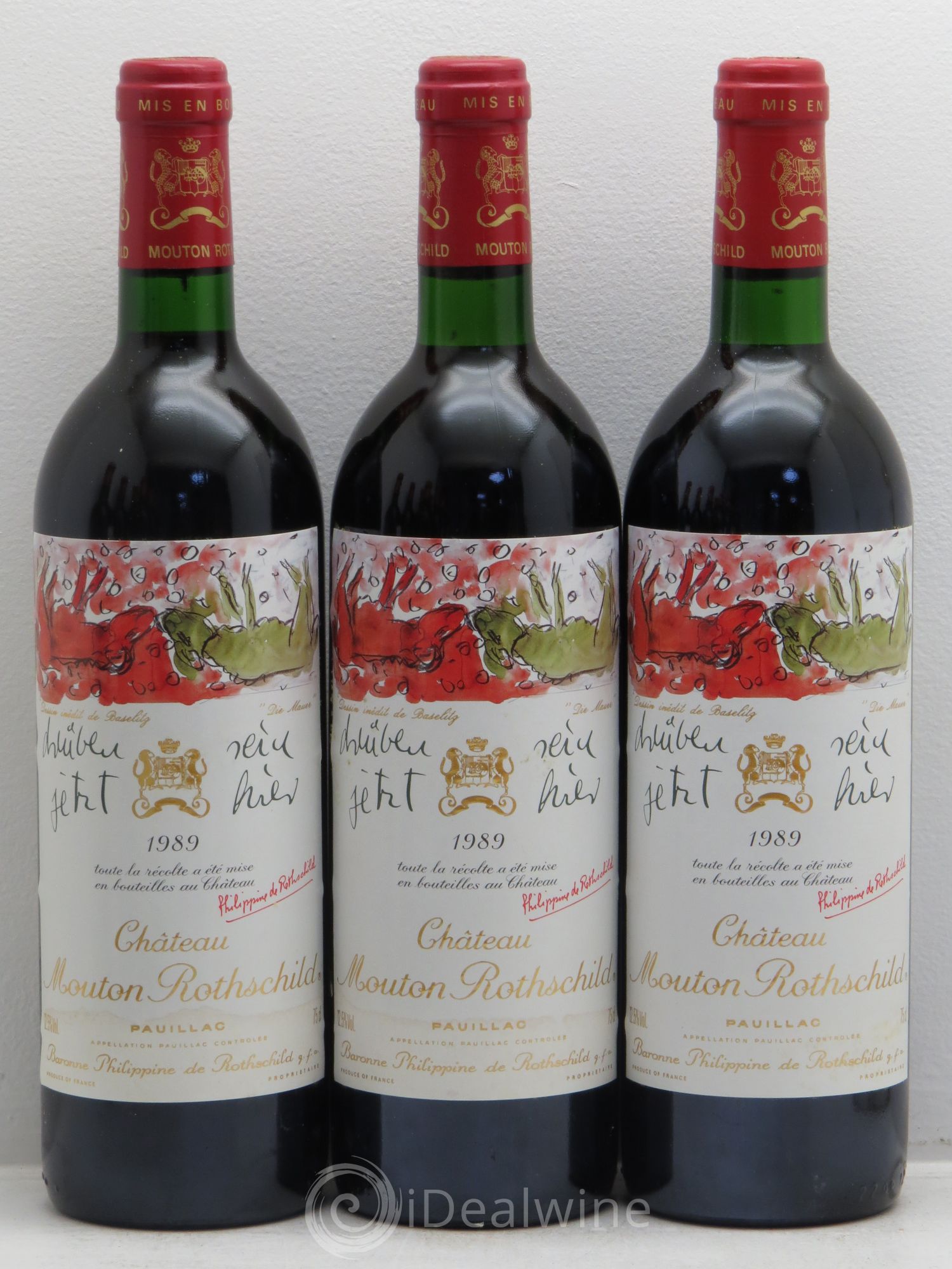 Château Mouton Rothschild 1er Grand Cru Classé 1989 - Lot de 12 bouteilles - 1