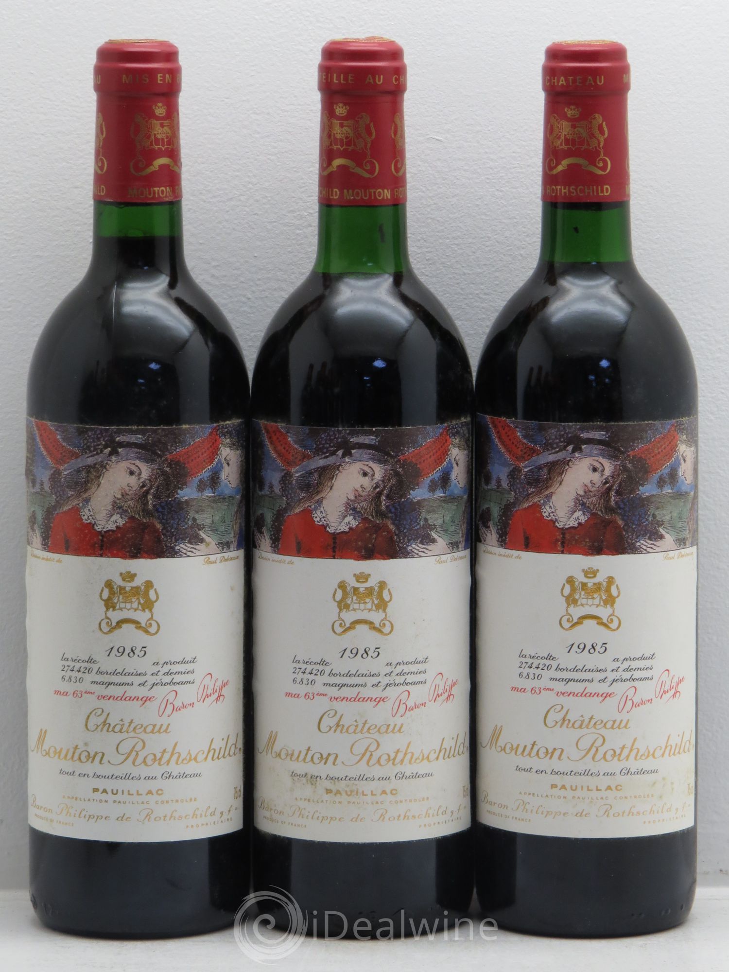Château Mouton Rothschild 1er Grand Cru Classé 1985 - Lot de 12 bouteilles - 1