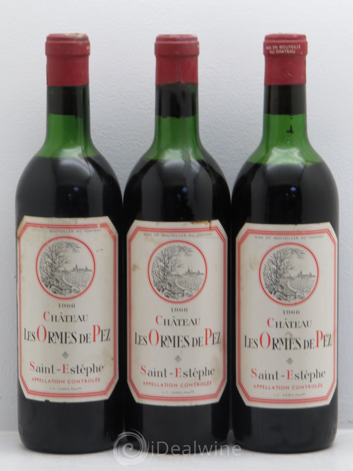 Château les Ormes de Pez 1966 - Lot de 3 bouteilles - 0