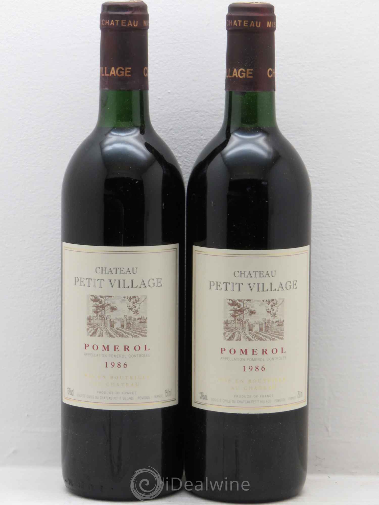 Château Petit Village 1986 - Lot de 2 bouteilles - 0