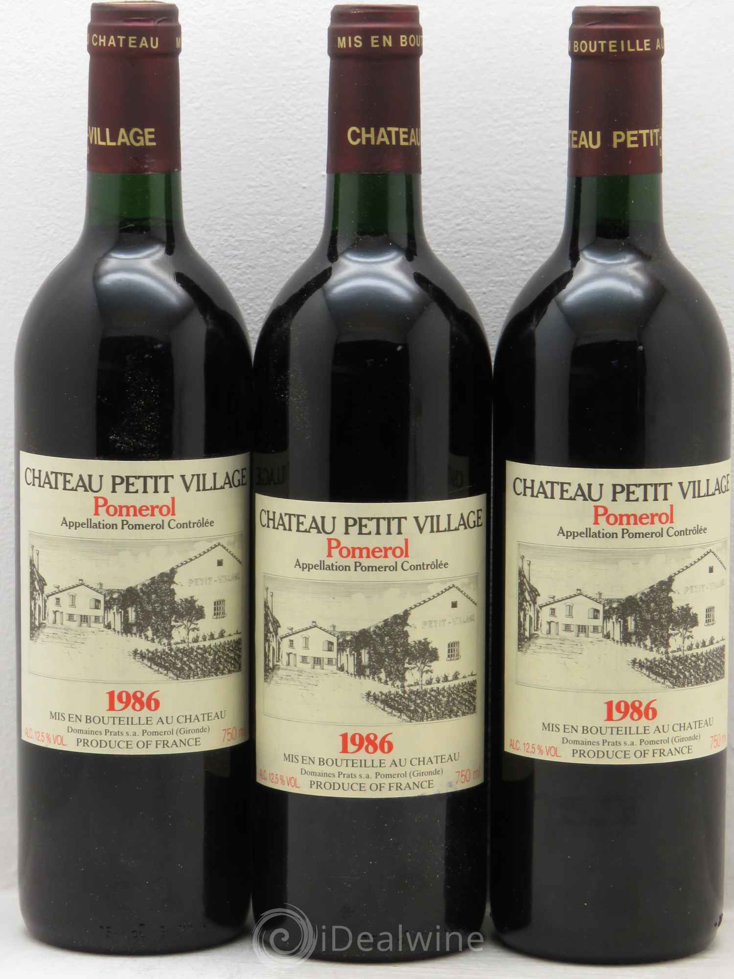 Château Petit Village 1986 - Lot de 3 bouteilles - 0