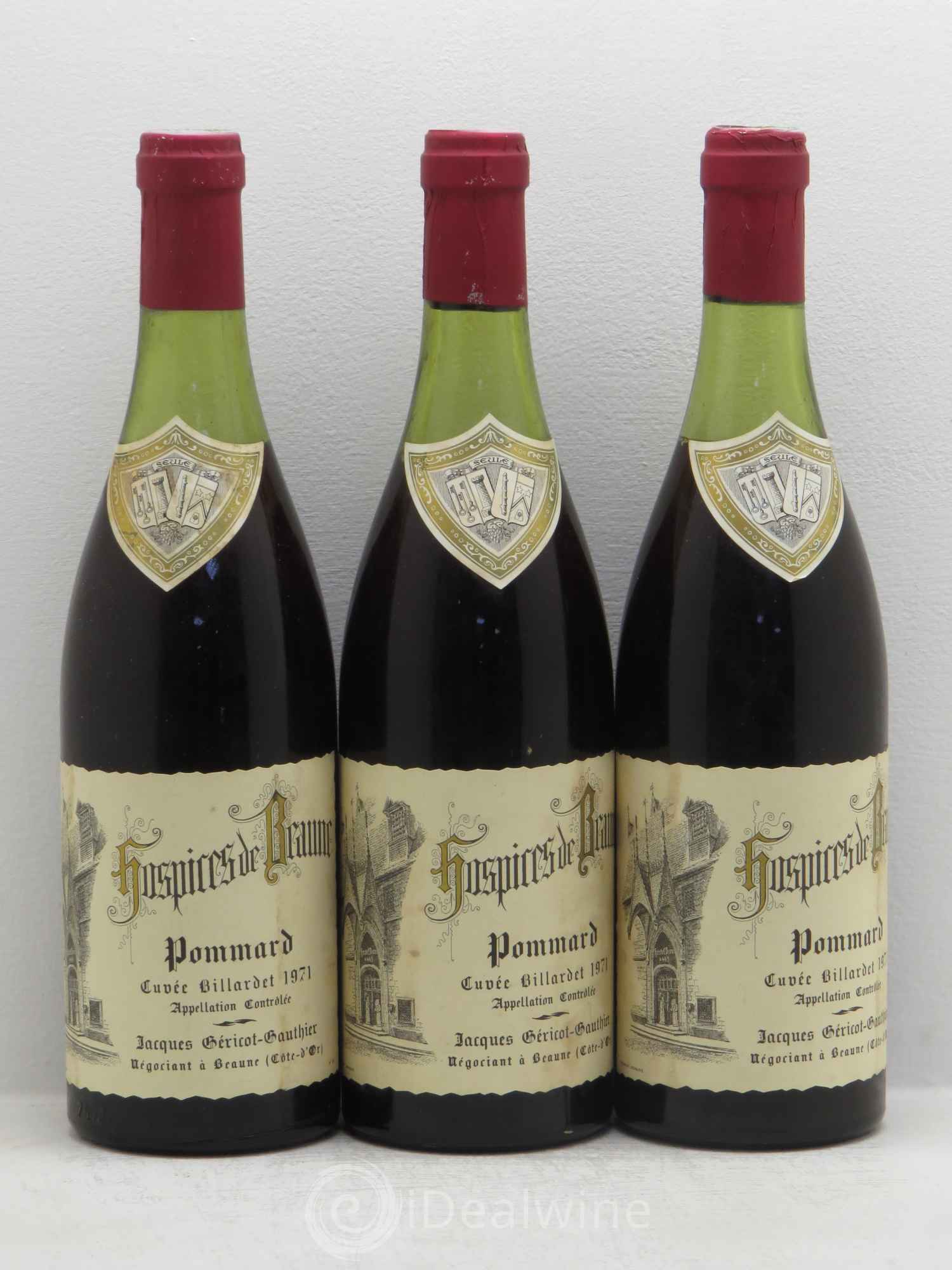 Pommard Cuvée Billardet - Jacques Géricot-Gauthier 1971 - Posten von 3 Flaschen - 0