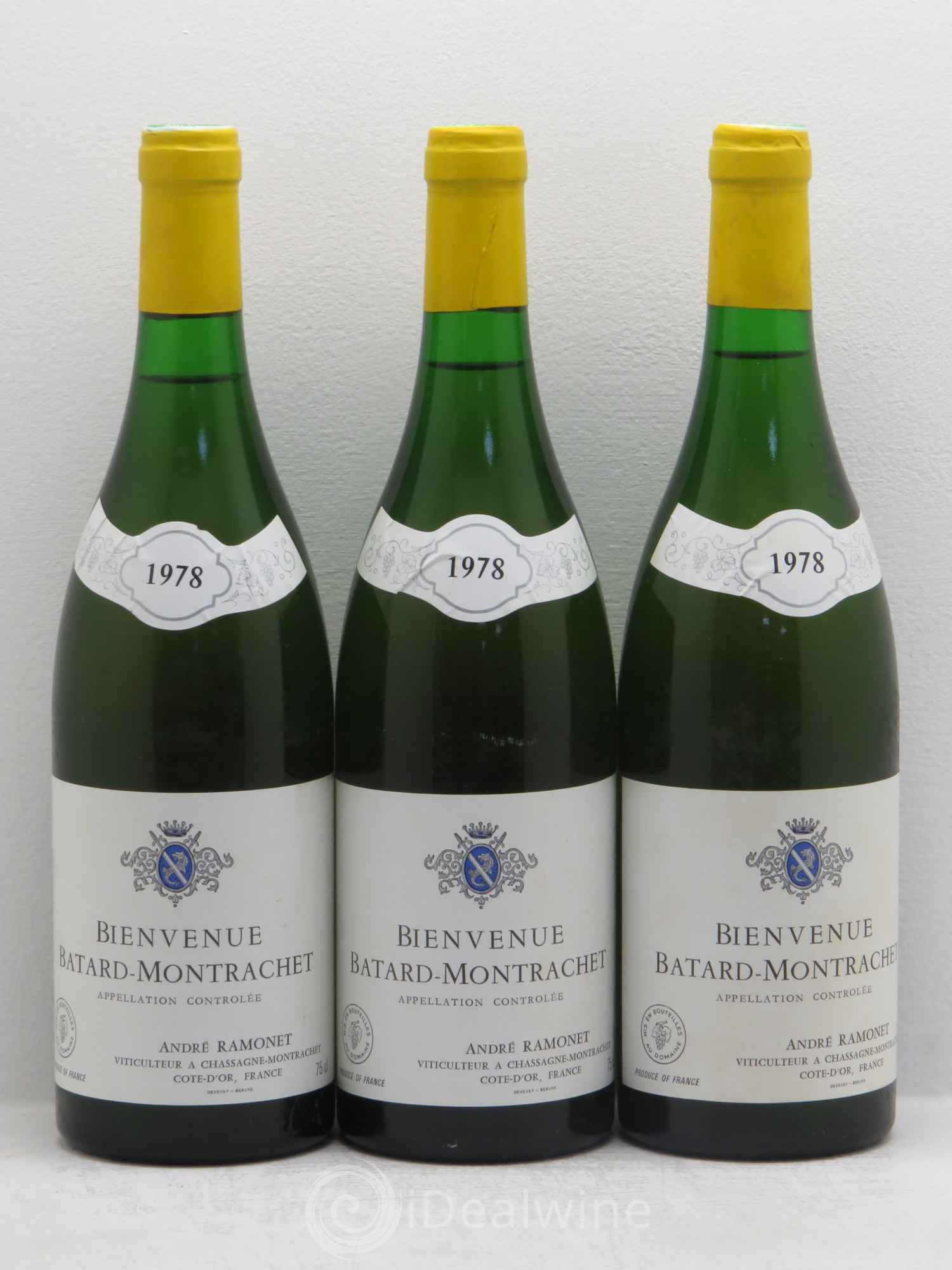 Bienvenues-Bâtard-Montrachet Grand Cru André Ramonet 1978 - Lot de 3 bouteilles - 0