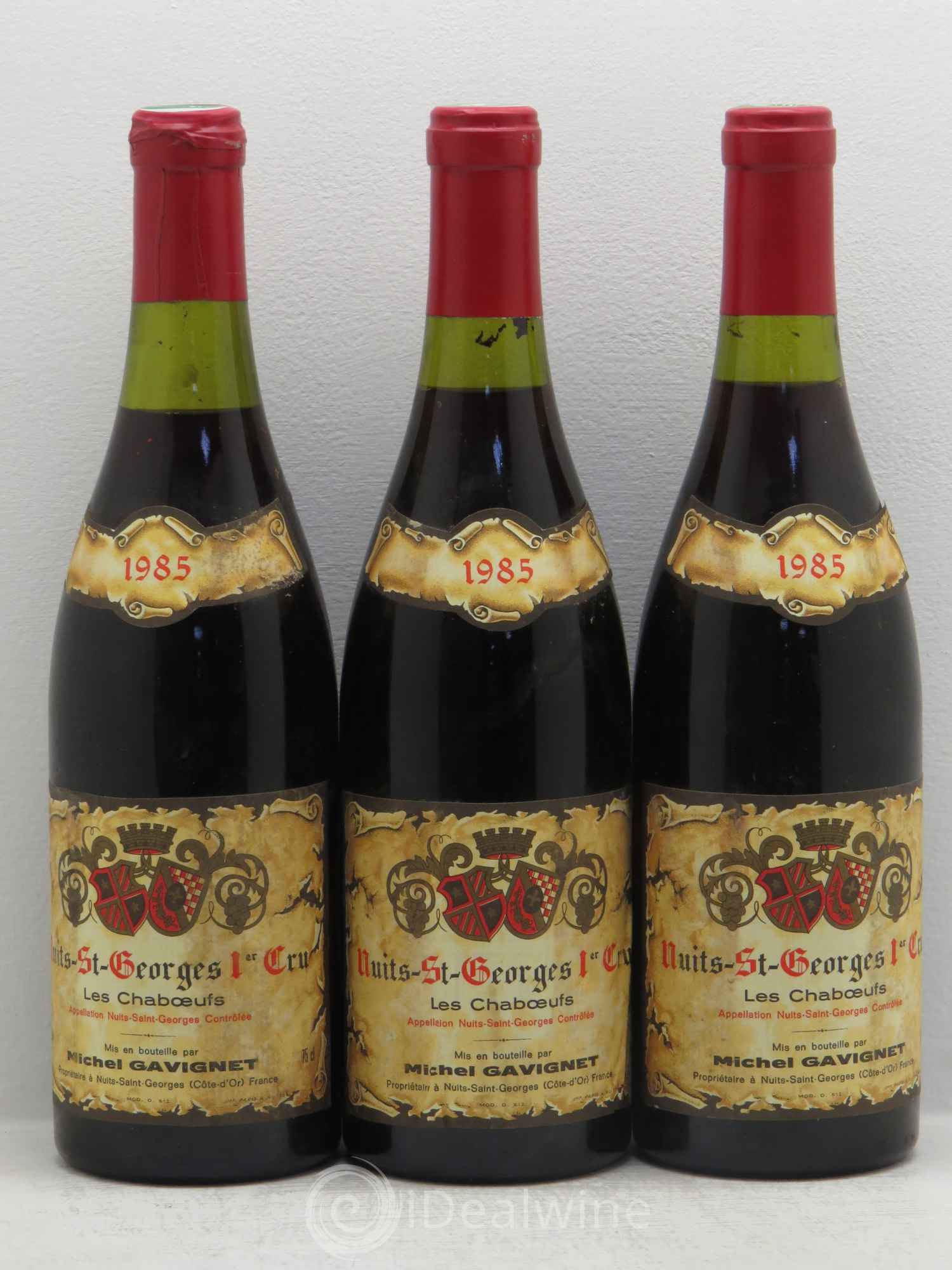 Nuits-Saint-Georges 1er Cru M.Gavignet 1985 - Lot de 3 bouteilles - 0