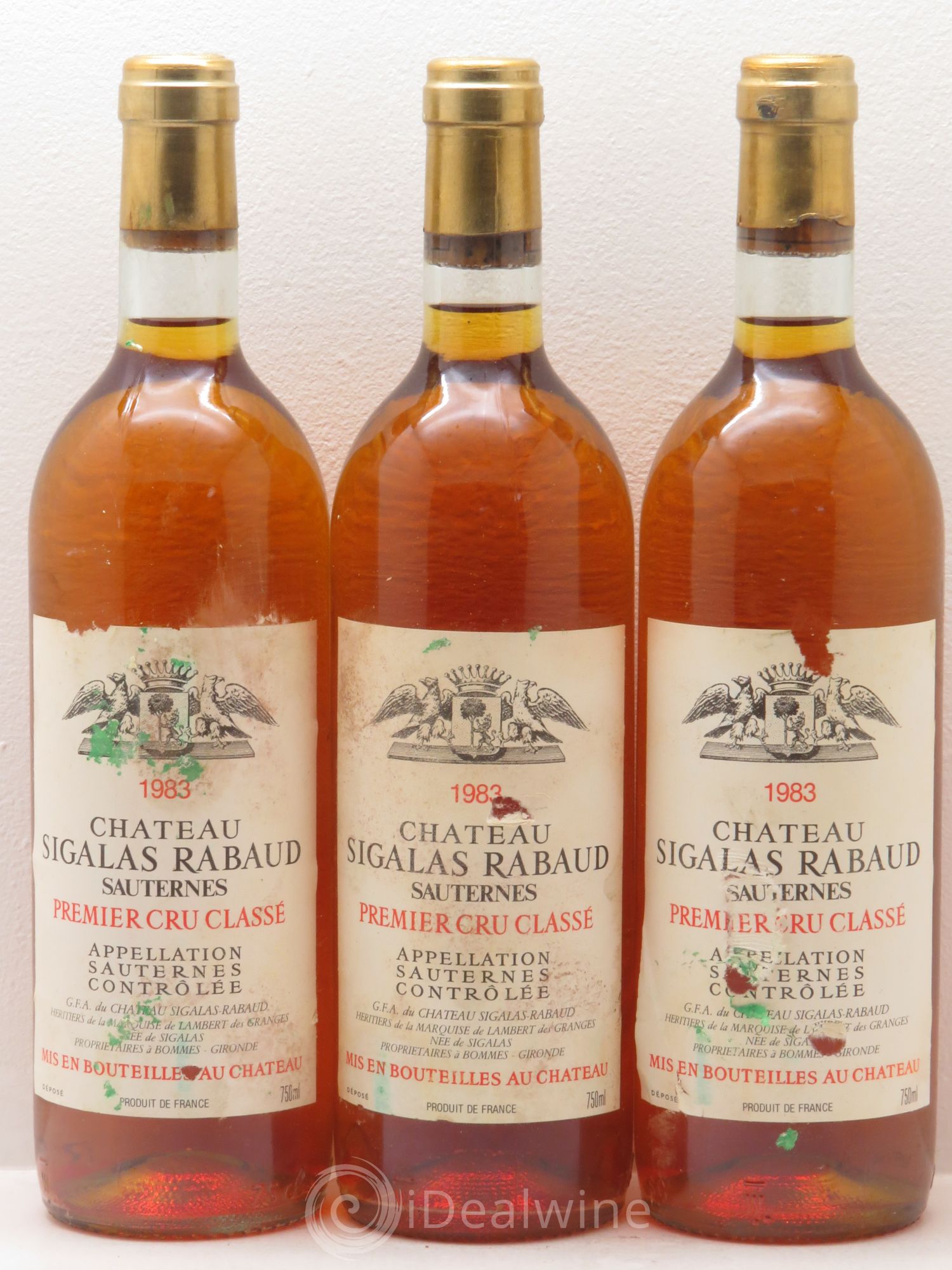 Château Sigalas Rabaud 1er Grand Cru Classé 1983 - Lotto di 3 bottiglie - 0