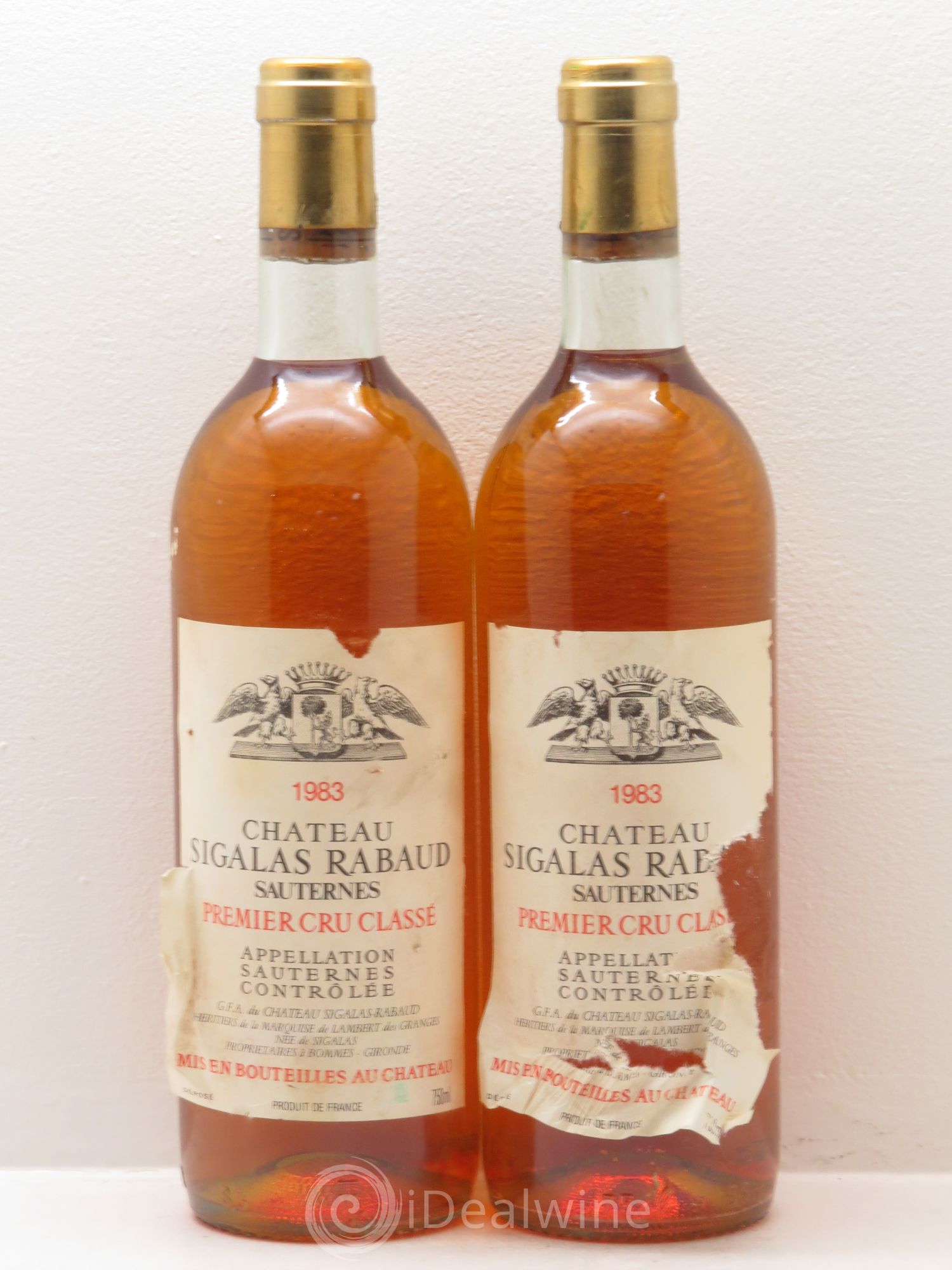 Château Sigalas Rabaud 1er Grand Cru Classé 1983 - Lotto di 2 bottiglie - 0