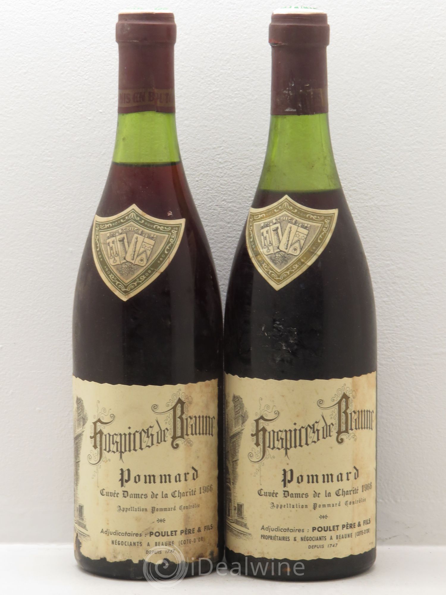 Pommard Cuvée des Dames de La Charité - Domaine Poulet P&F 1966 - Posten von 2 Flaschen - 0