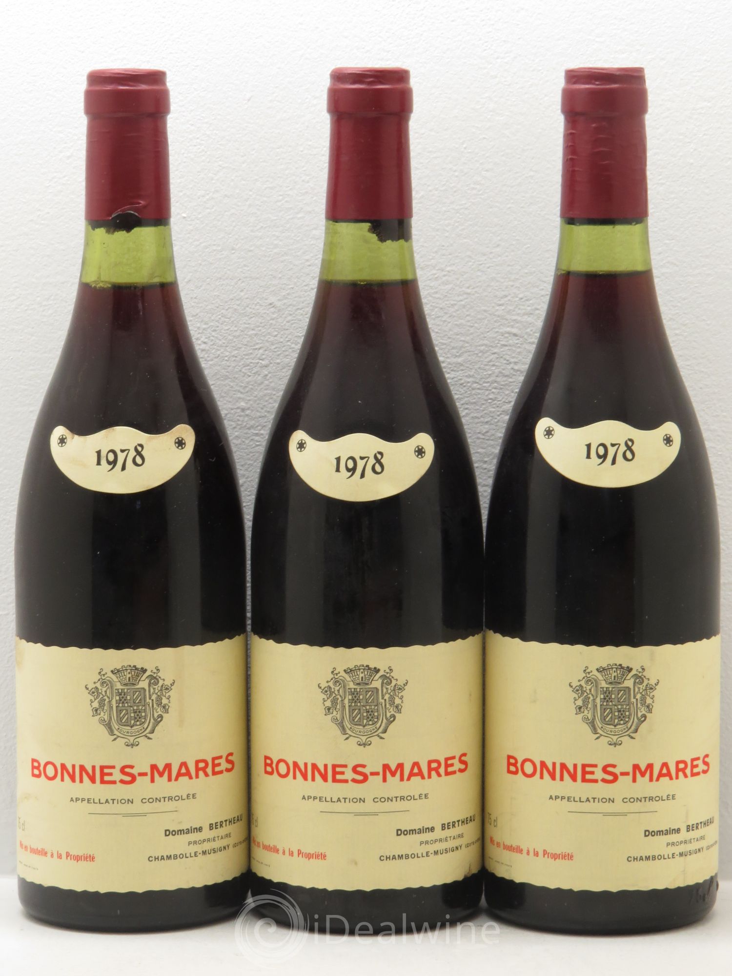 Bonnes-Mares Grand Cru Domaine Bertheau 1978 - Lot de 3 bouteilles - 0