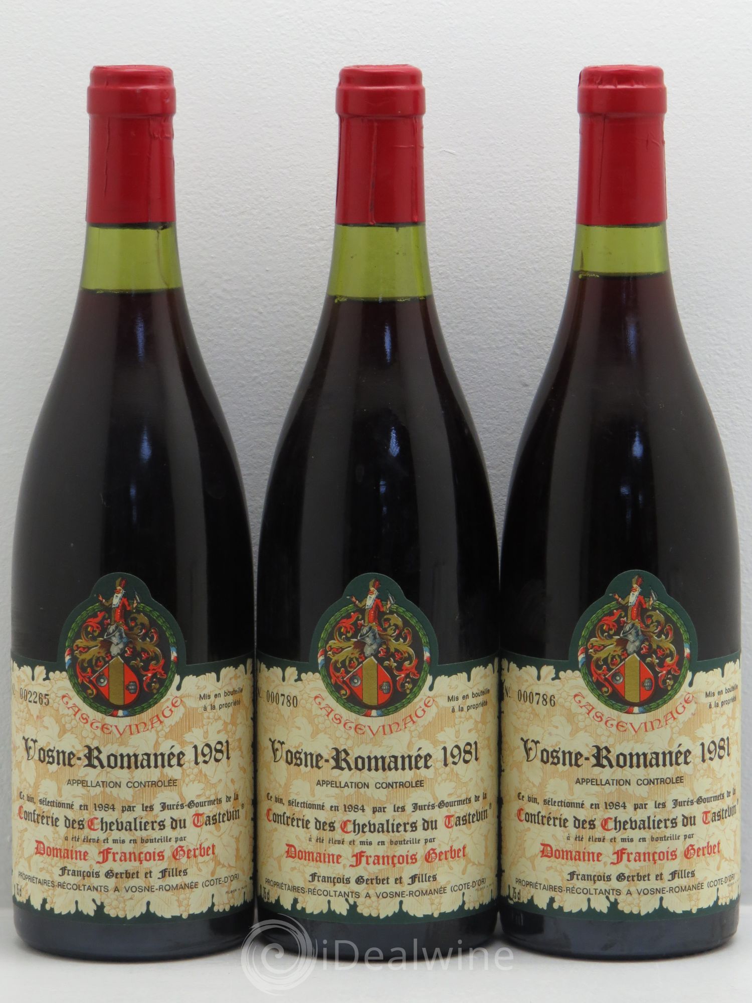 Vosne-Romanée Domaine François Gerbet Tastevinage 1981 - Posten von 3 Flaschen - 0