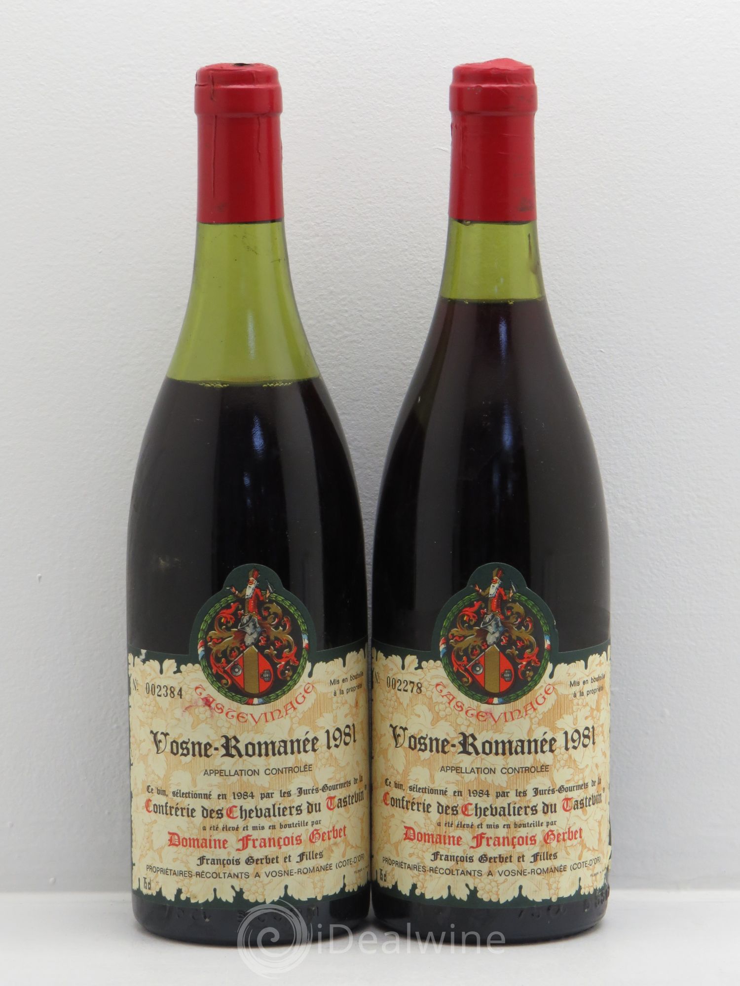 Vosne-Romanée Domaine François Gerbet Tastevinage 1981 - Posten von 2 Flaschen - 0