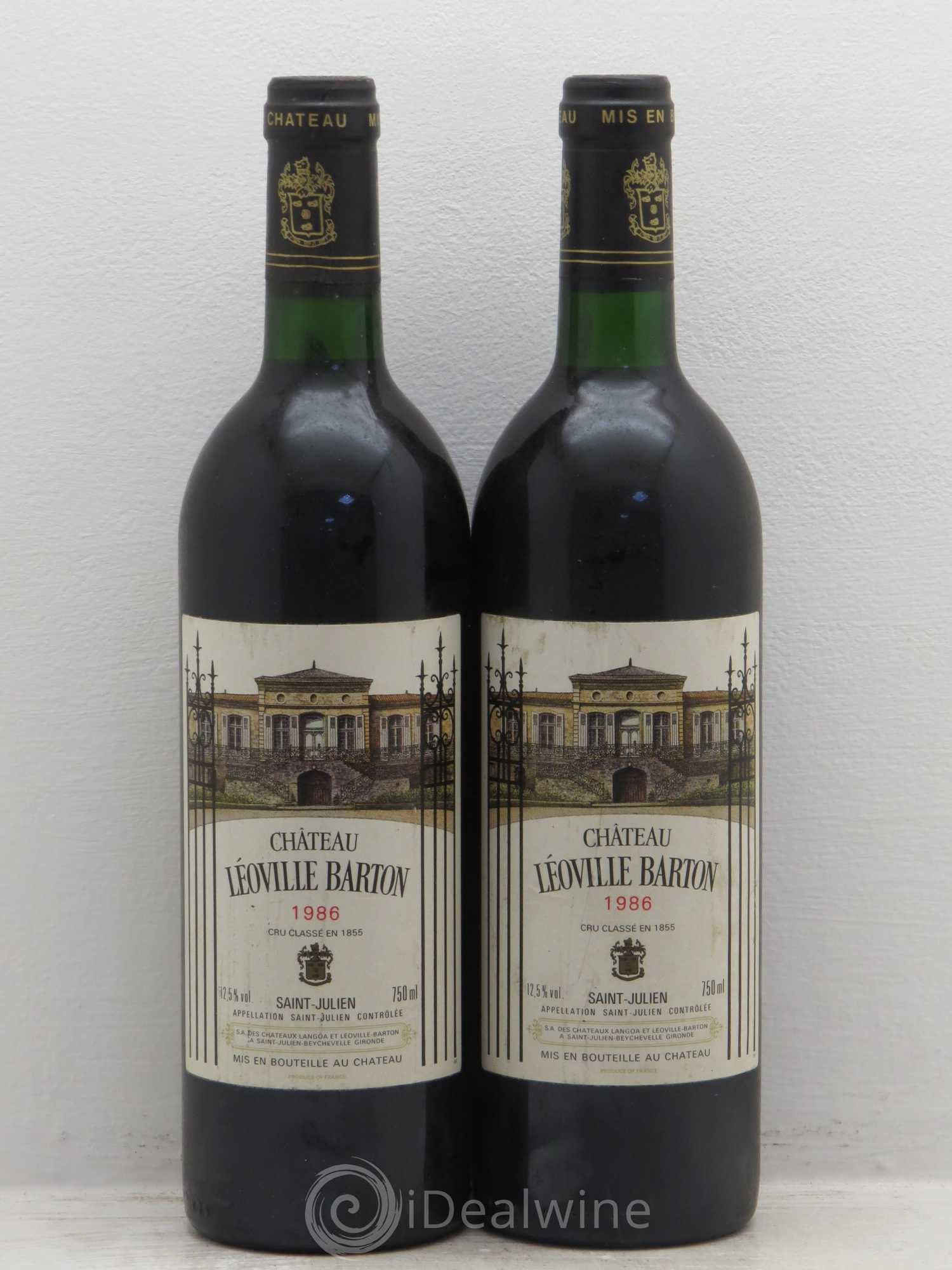 Château Léoville Barton 2ème Grand Cru Classé 1986 - Lot de 2 bouteilles - 0