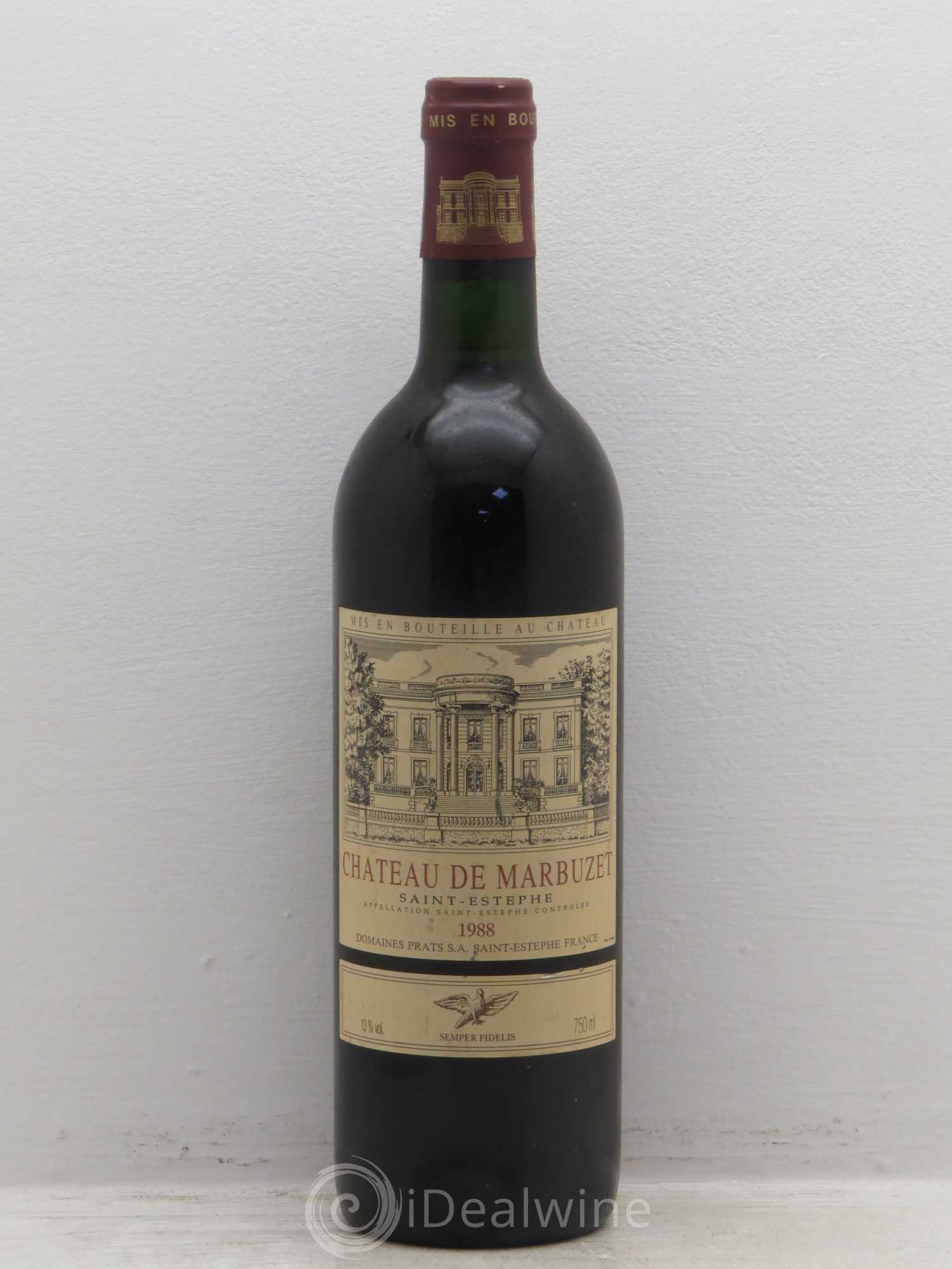 Château de Marbuzet Cru Bourgeois 1988 - Lot de 1 bouteille - 0
