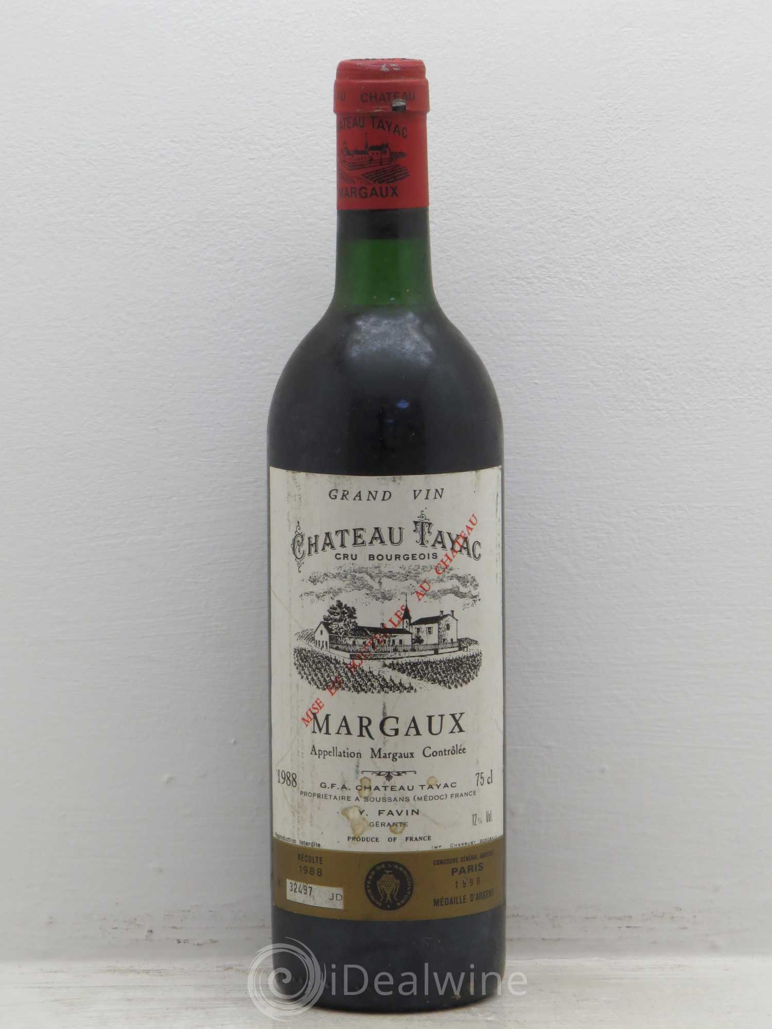 Château Tayac Cru Bourgeois 1988 - Lot de 1 bouteille - 0