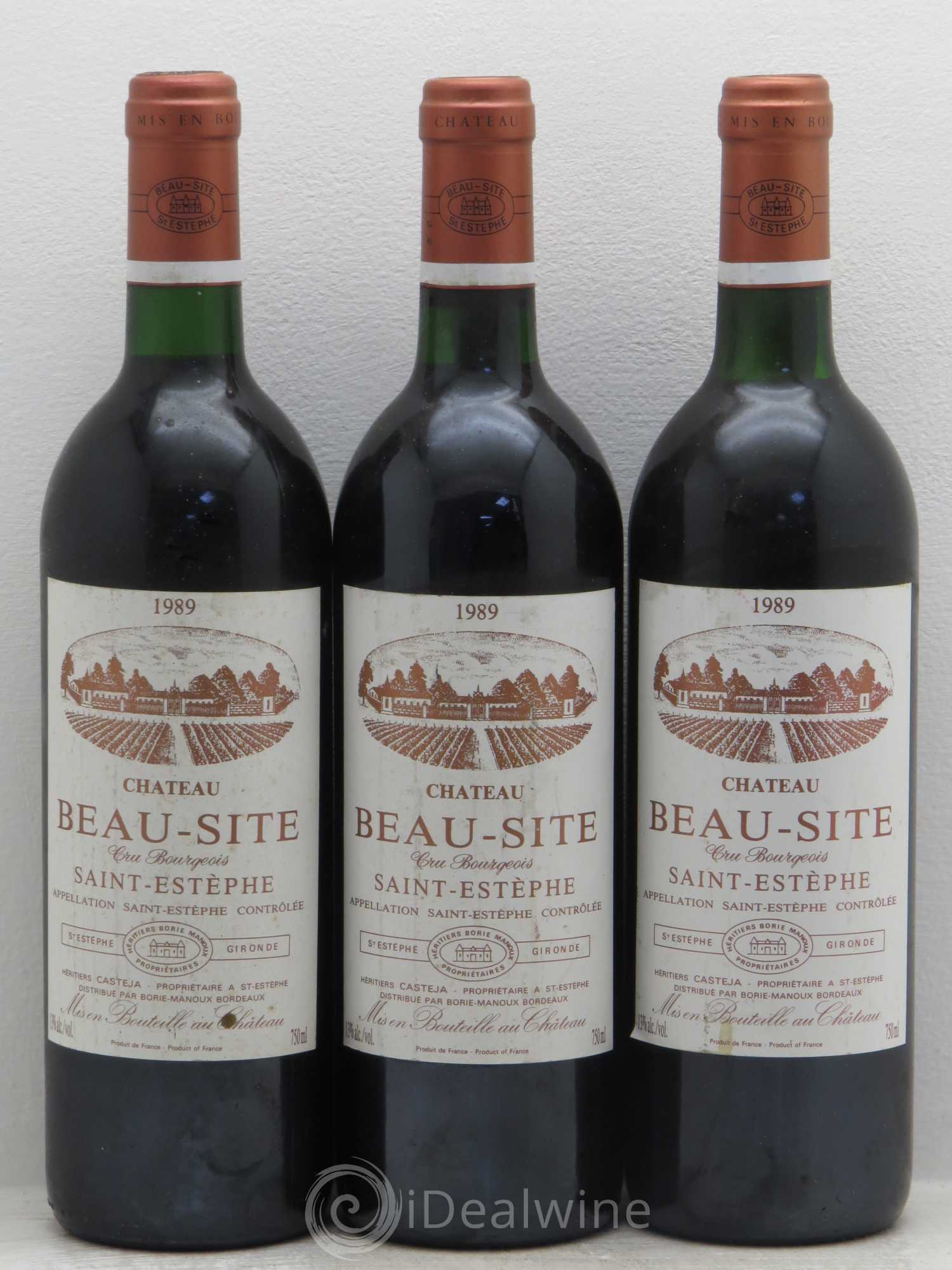 Château Beau Site Cru Bourgeois 1989 - Lot de 3 bouteilles - 0