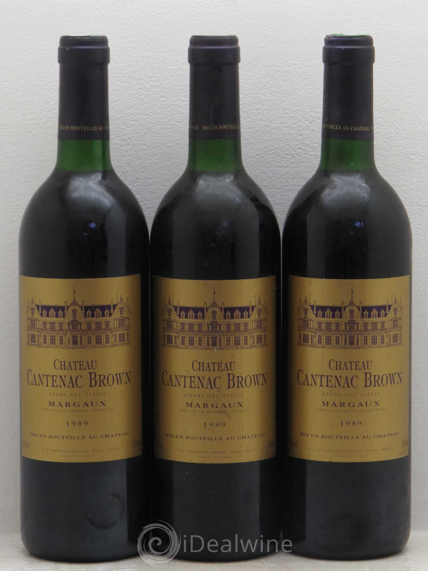 Château Cantenac Brown 3ème Grand Cru Classé 1989 - Lot de 3 bouteilles - 0