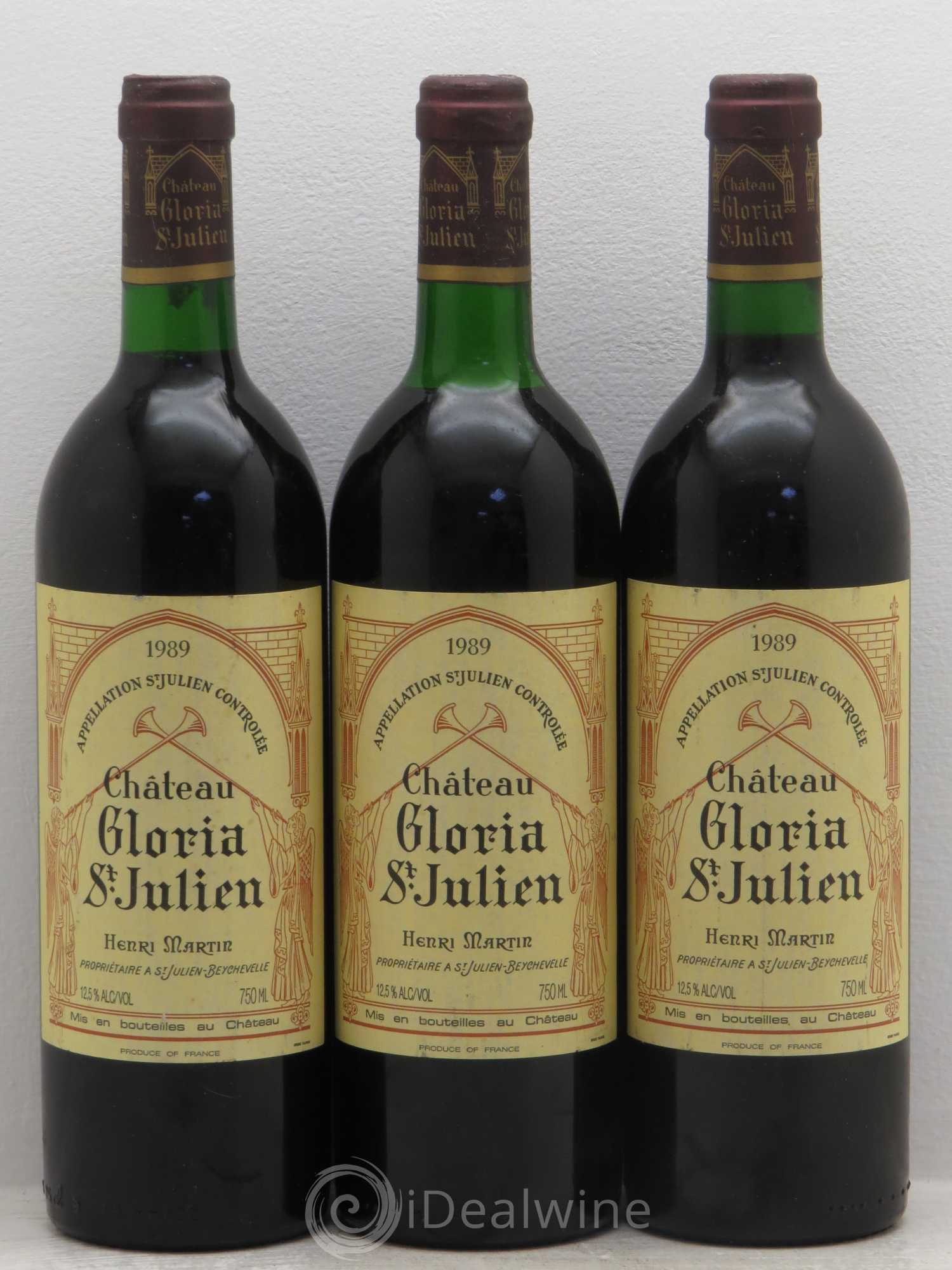 Château Gloria 1989 - Lot de 3 bouteilles - 0