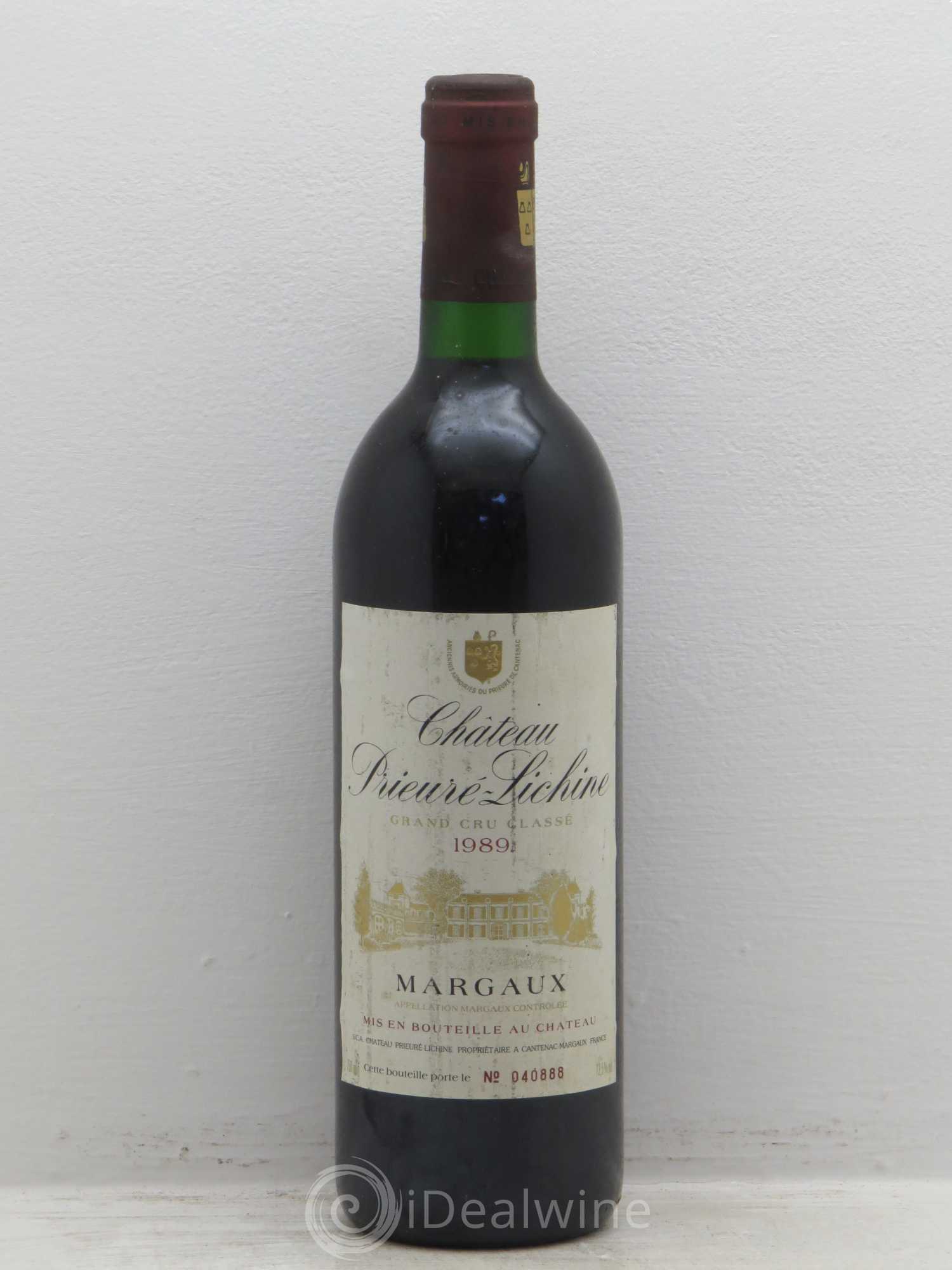 Château Prieuré Lichine 4ème Grand Cru Classé 1989 - Lot de 1 bouteille - 0
