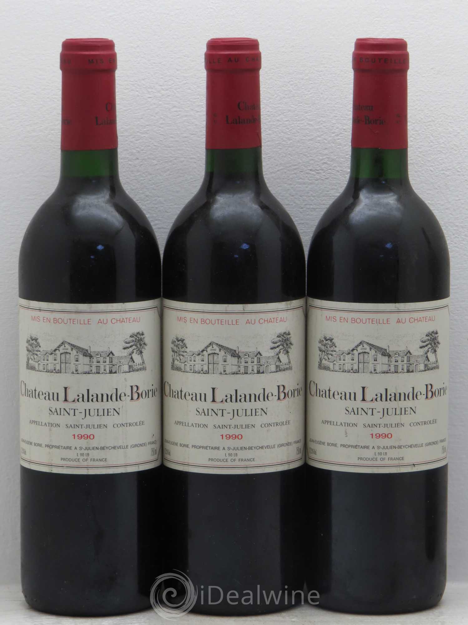 Château Lalande Borie 1990 - Lot de 3 bouteilles - 0