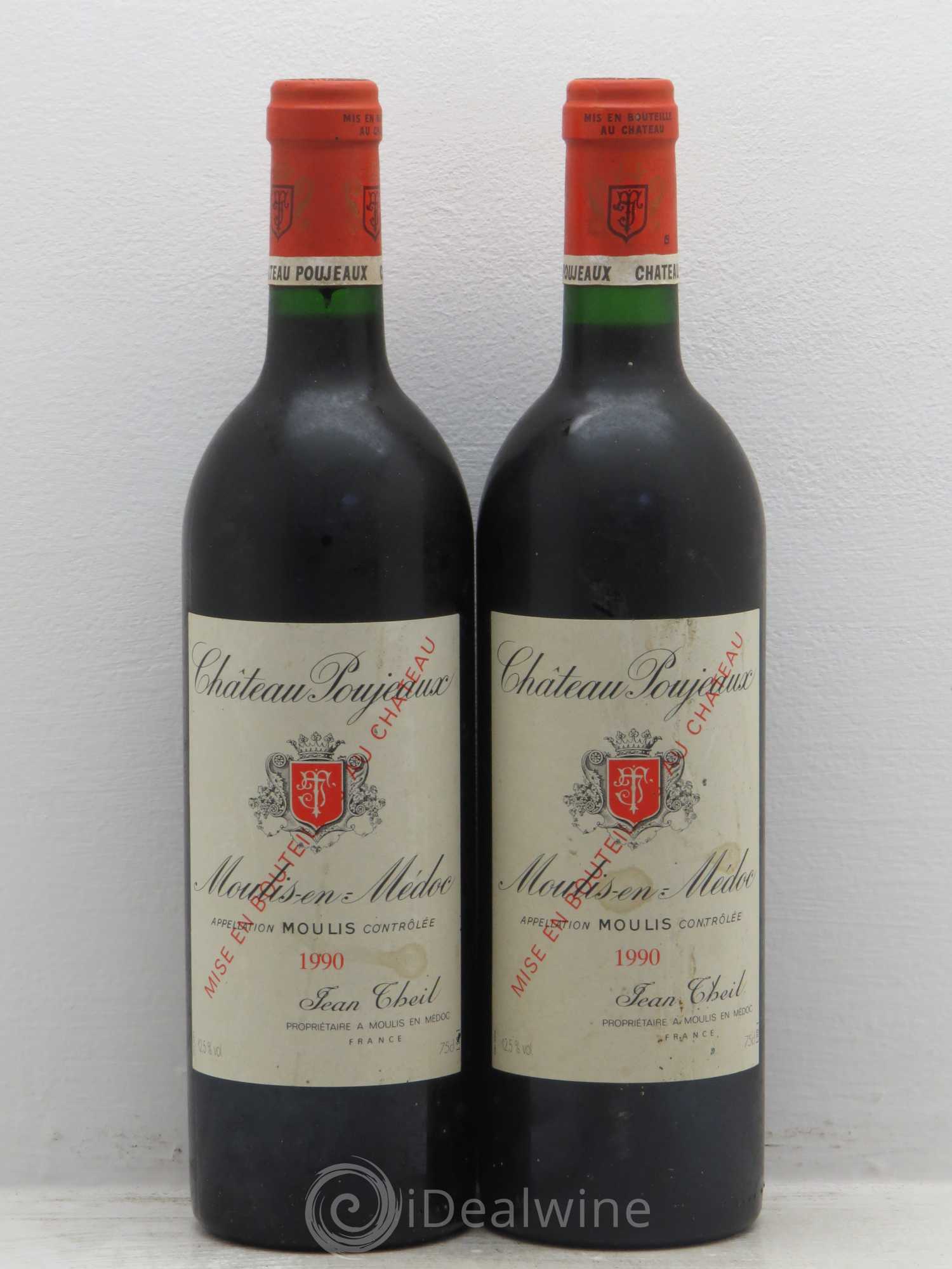 Château Poujeaux 1990 - Lot de 2 bouteilles - 0