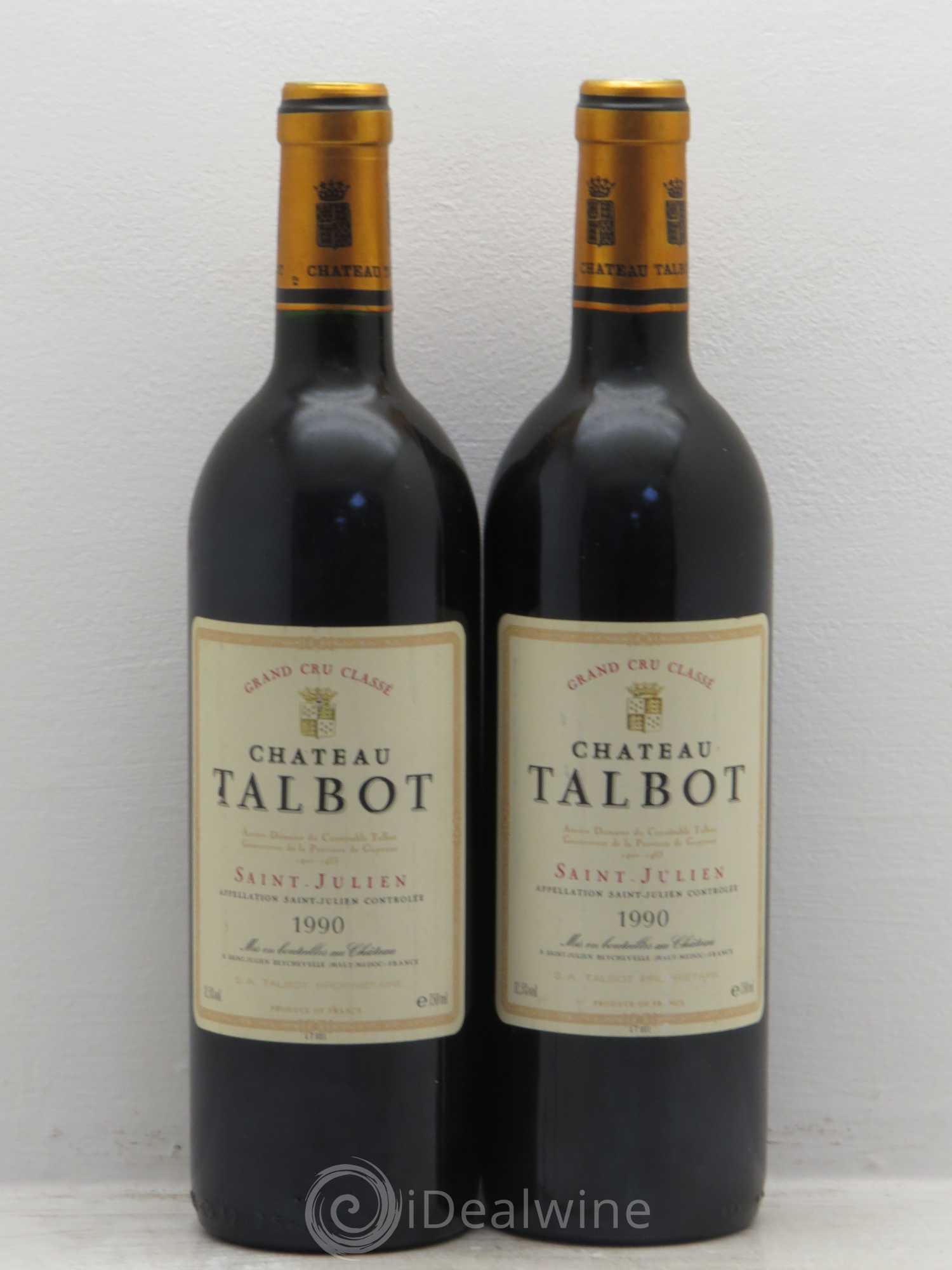 Château Talbot 4ème Grand Cru Classé 1990 - Lot de 2 bouteilles - 0