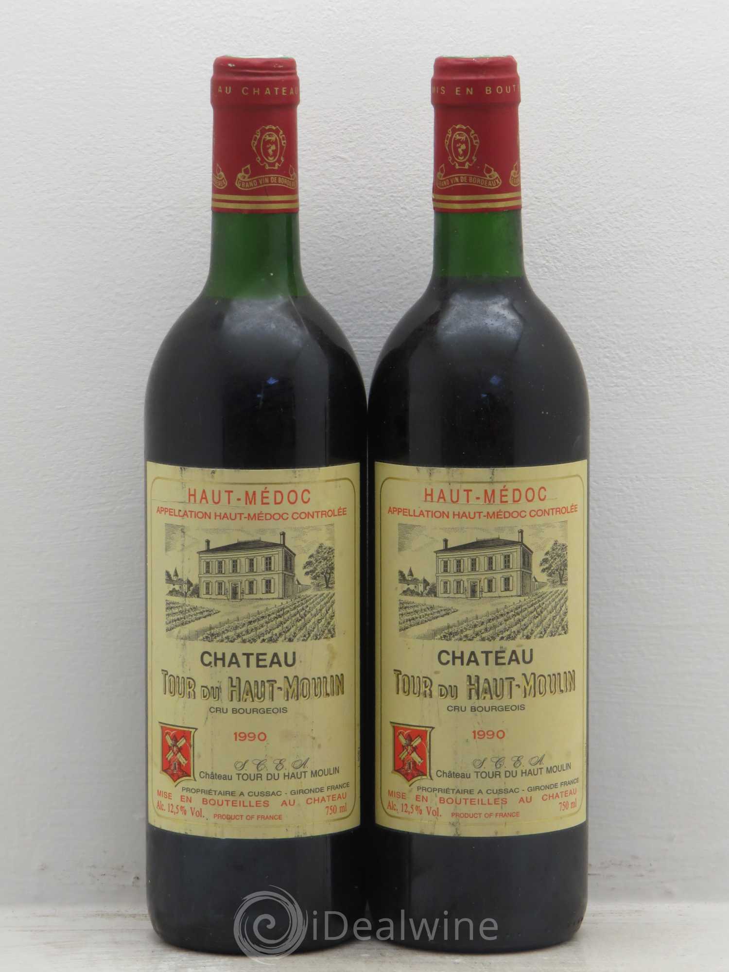Haut Médoc Tour du haut moulin 1990 - Posten von 2 Flaschen - 0