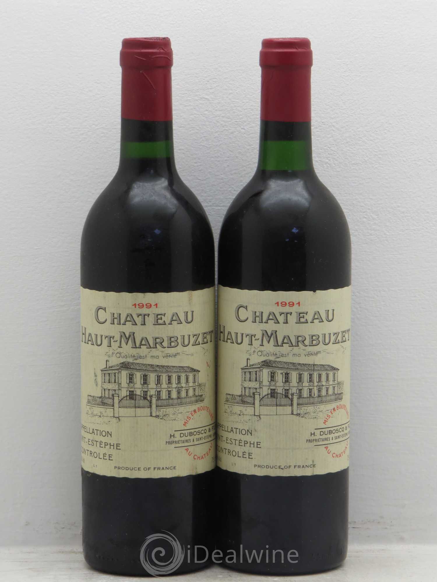 Château Haut Marbuzet 1991 - Lot de 2 bouteilles - 0