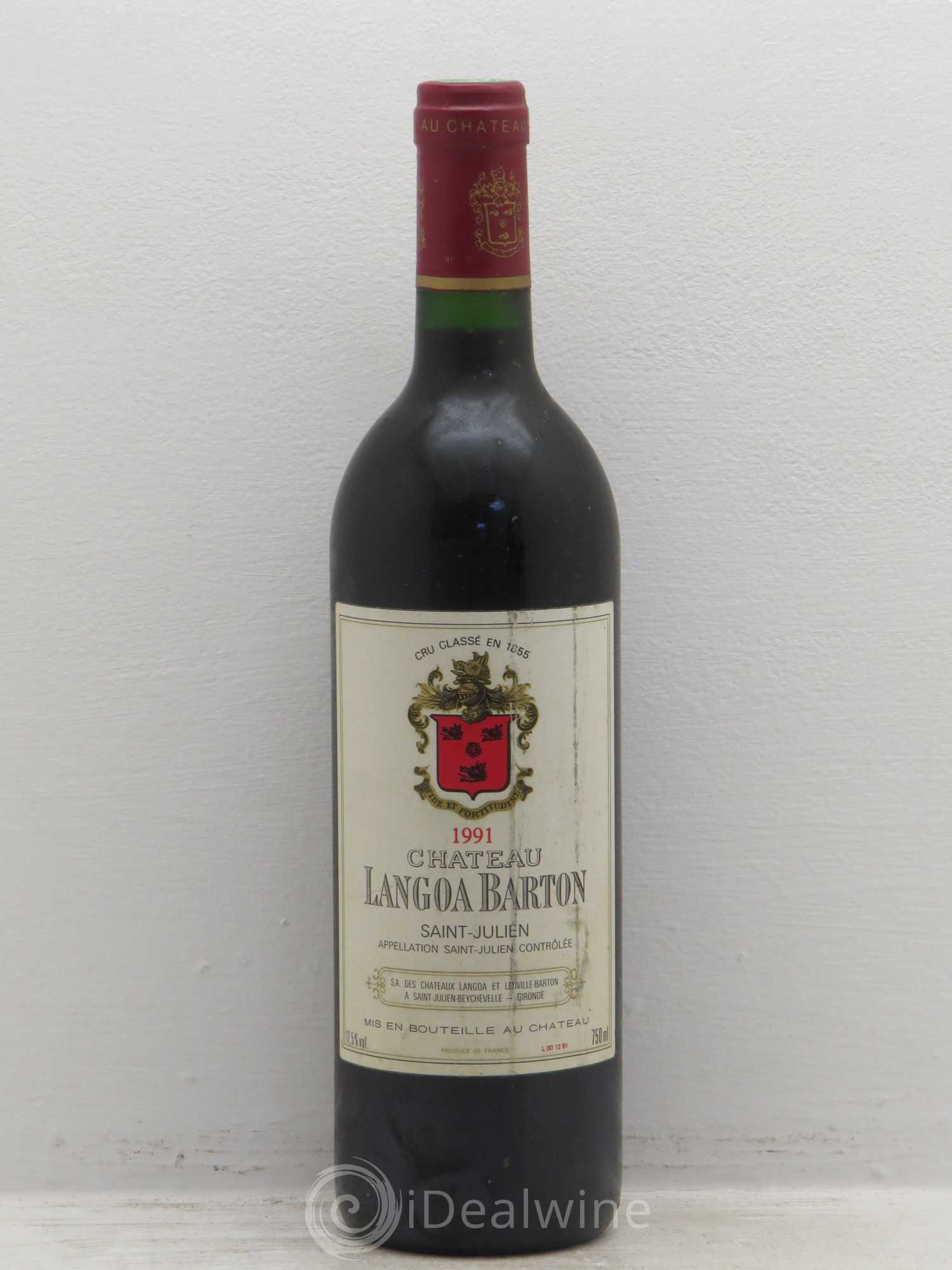 Château Langoa Barton 3ème Grand Cru Classé 1991 - Lot de 1 bouteille - 0