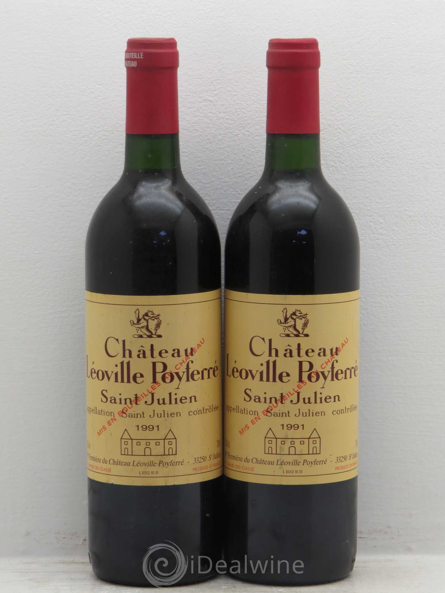 Château Léoville Poyferré 2ème Grand Cru Classé 1991 - Lot de 2 bouteilles - 0