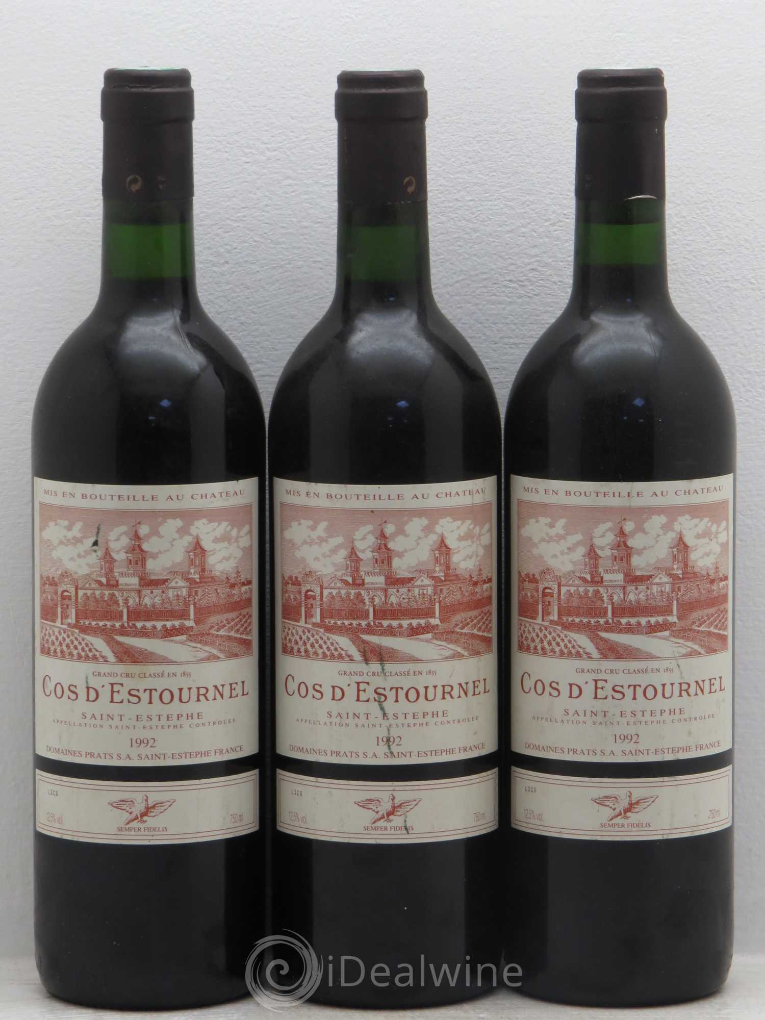 Cos d'Estournel 2ème Grand Cru Classé 1992 - Lot de 3 bouteilles - 0