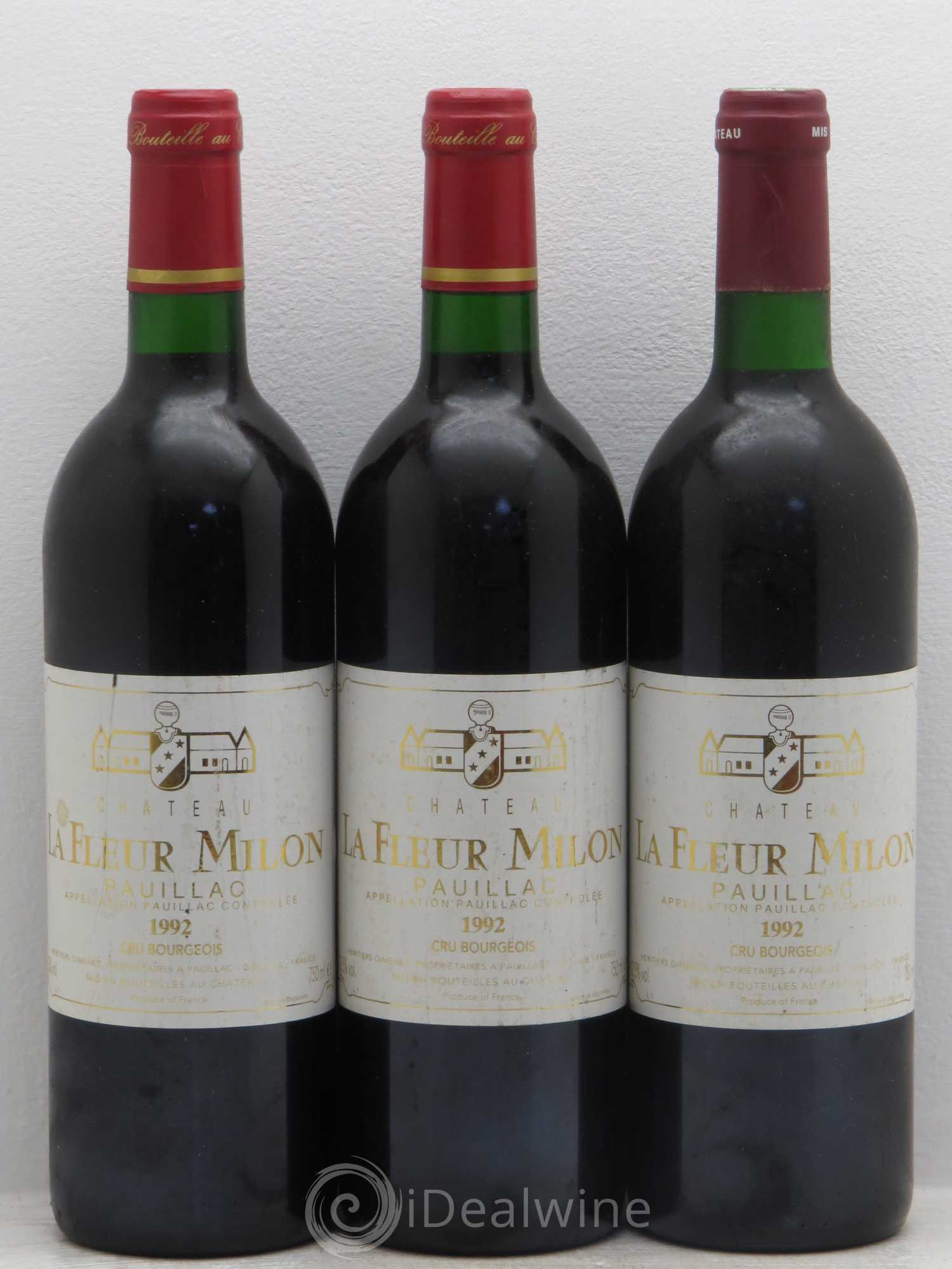 Château la Fleur Milon Cru Bourgeois 1992 - Lot de 3 bouteilles - 0
