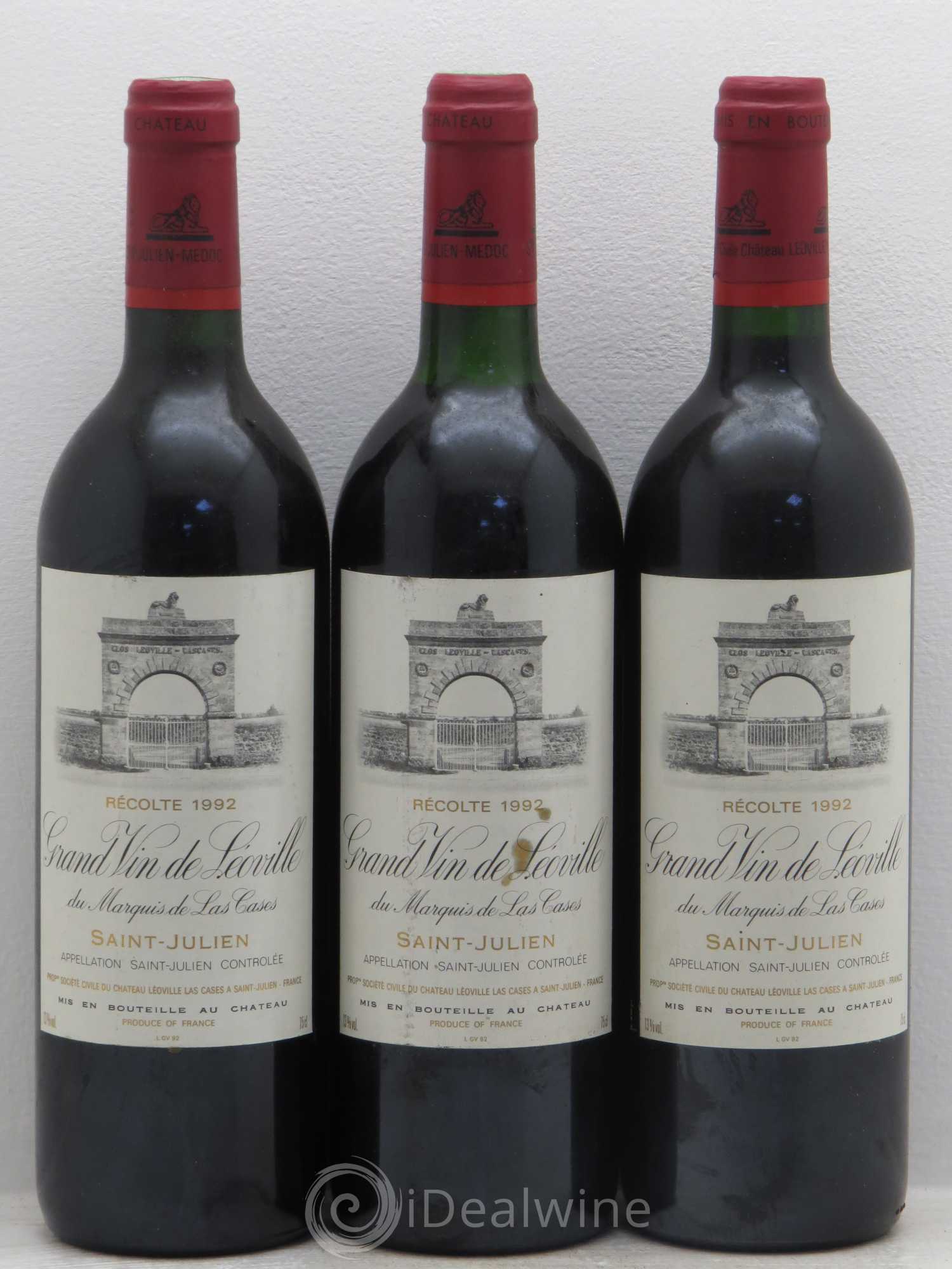 Château Léoville Las Cases 2ème Grand Cru Classé 1992 - Lot de 3 bouteilles - 0