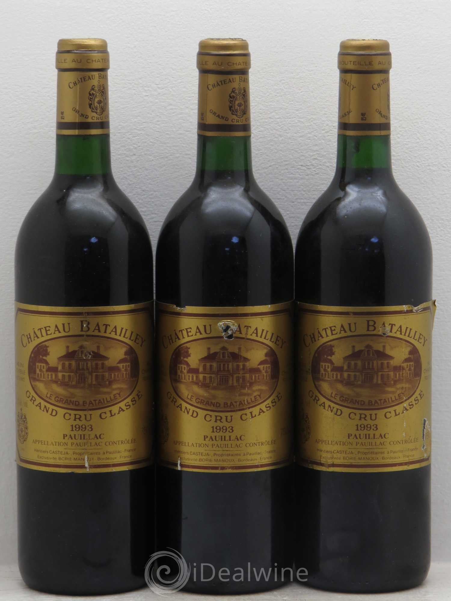 Château Batailley 5ème Grand Cru Classé 1993 - Lot de 3 bouteilles - 0