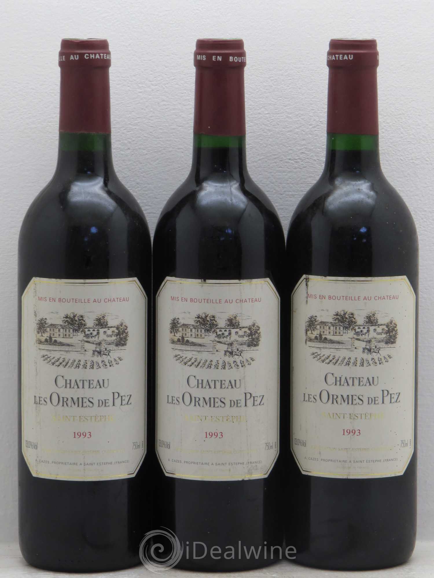 Château les Ormes de Pez 1993 - Lot de 3 bouteilles - 0