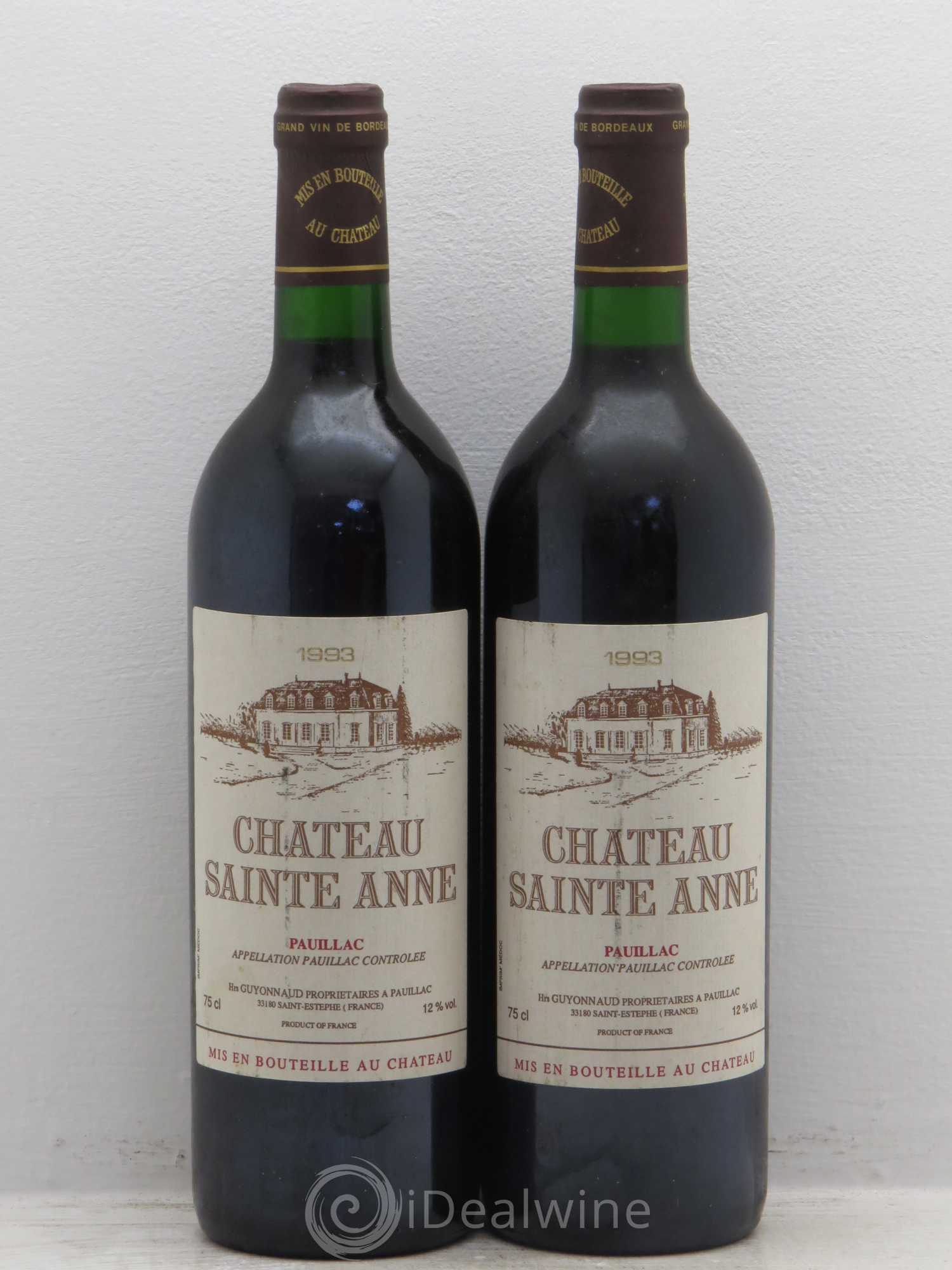 Pauillac Saint anne 1993 - Posten von 2 Flaschen - 0