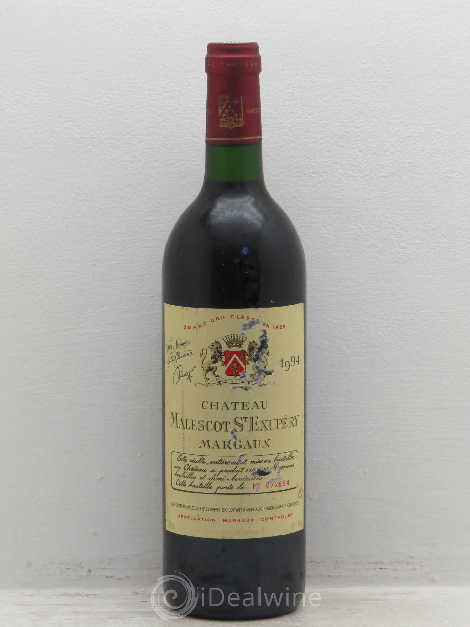 Château Malescot Saint-Exupéry 3ème Grand Cru Classé 1994 - Lot de 1 bouteille - 0