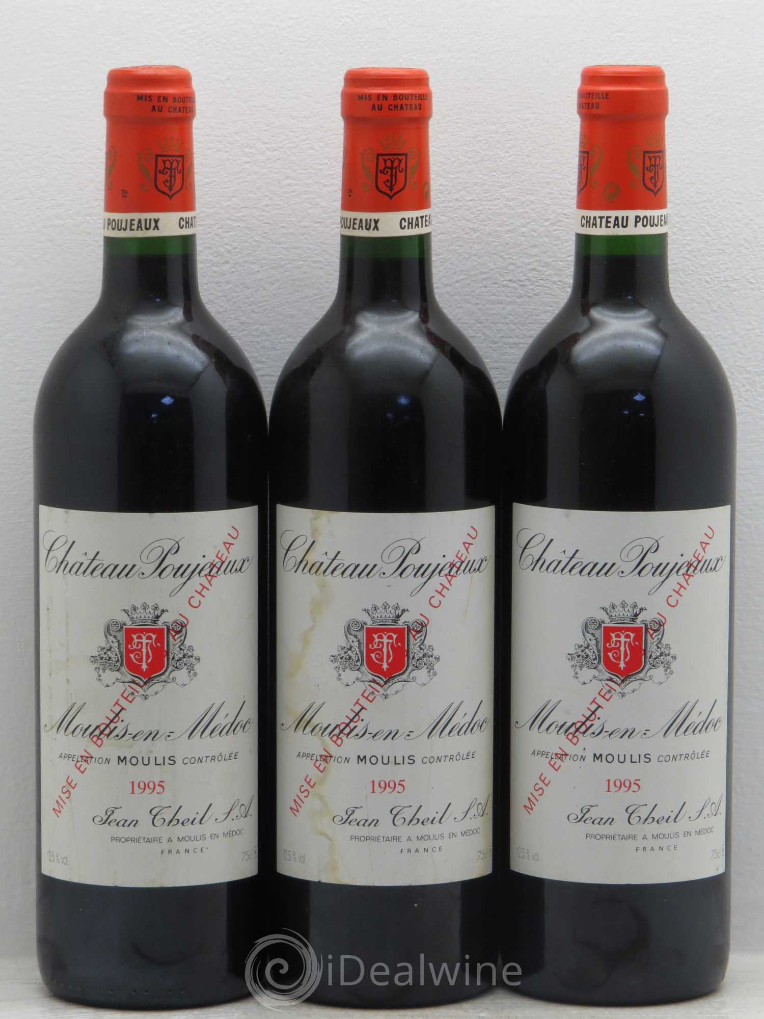 Château Poujeaux 1995 - Lot de 3 bouteilles - 0