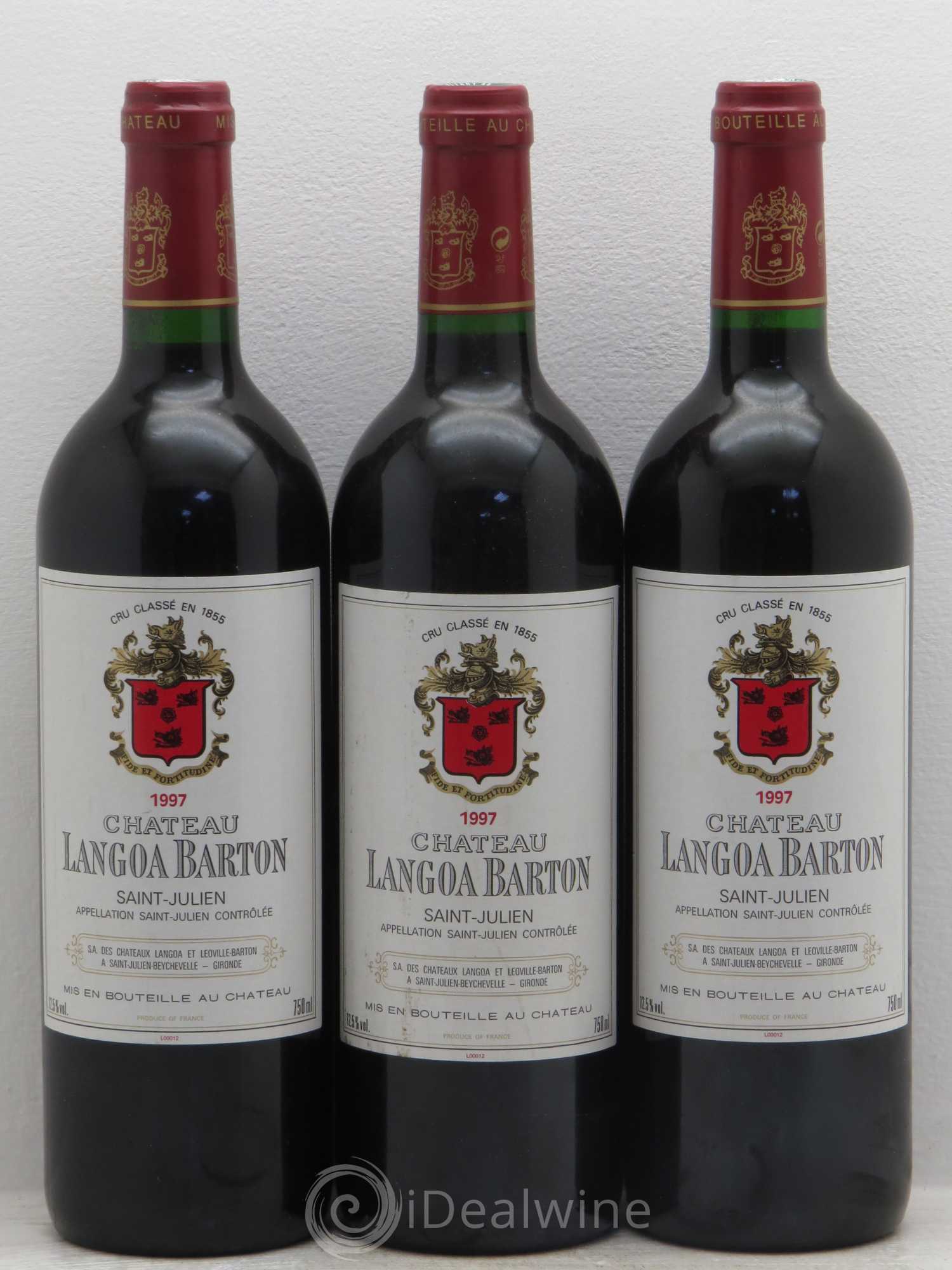 Château Langoa Barton 3ème Grand Cru Classé 1997 - Lot de 3 bouteilles - 0