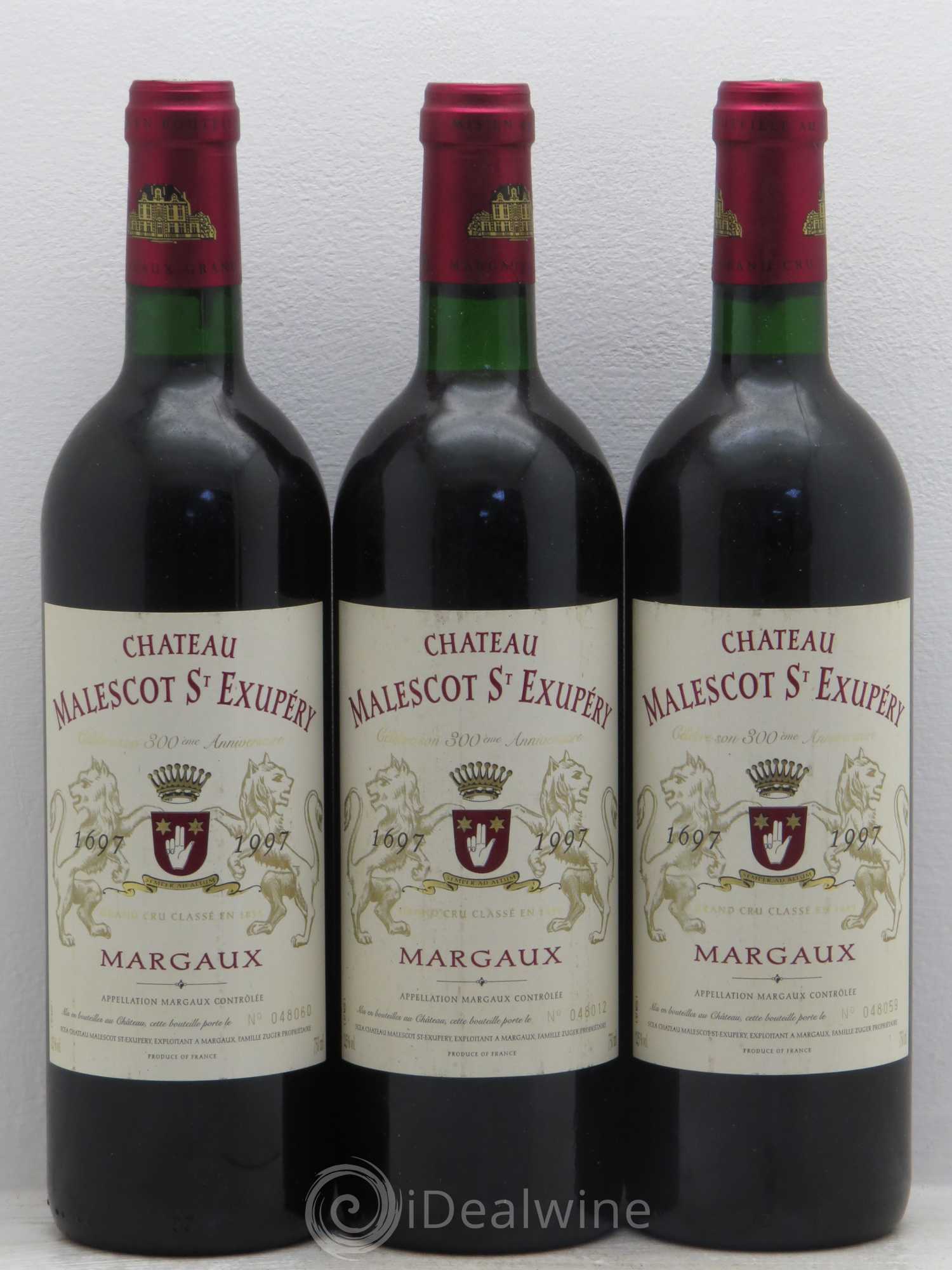Château Malescot Saint-Exupéry 3ème Grand Cru Classé 1997 - Lot de 3 bouteilles - 0
