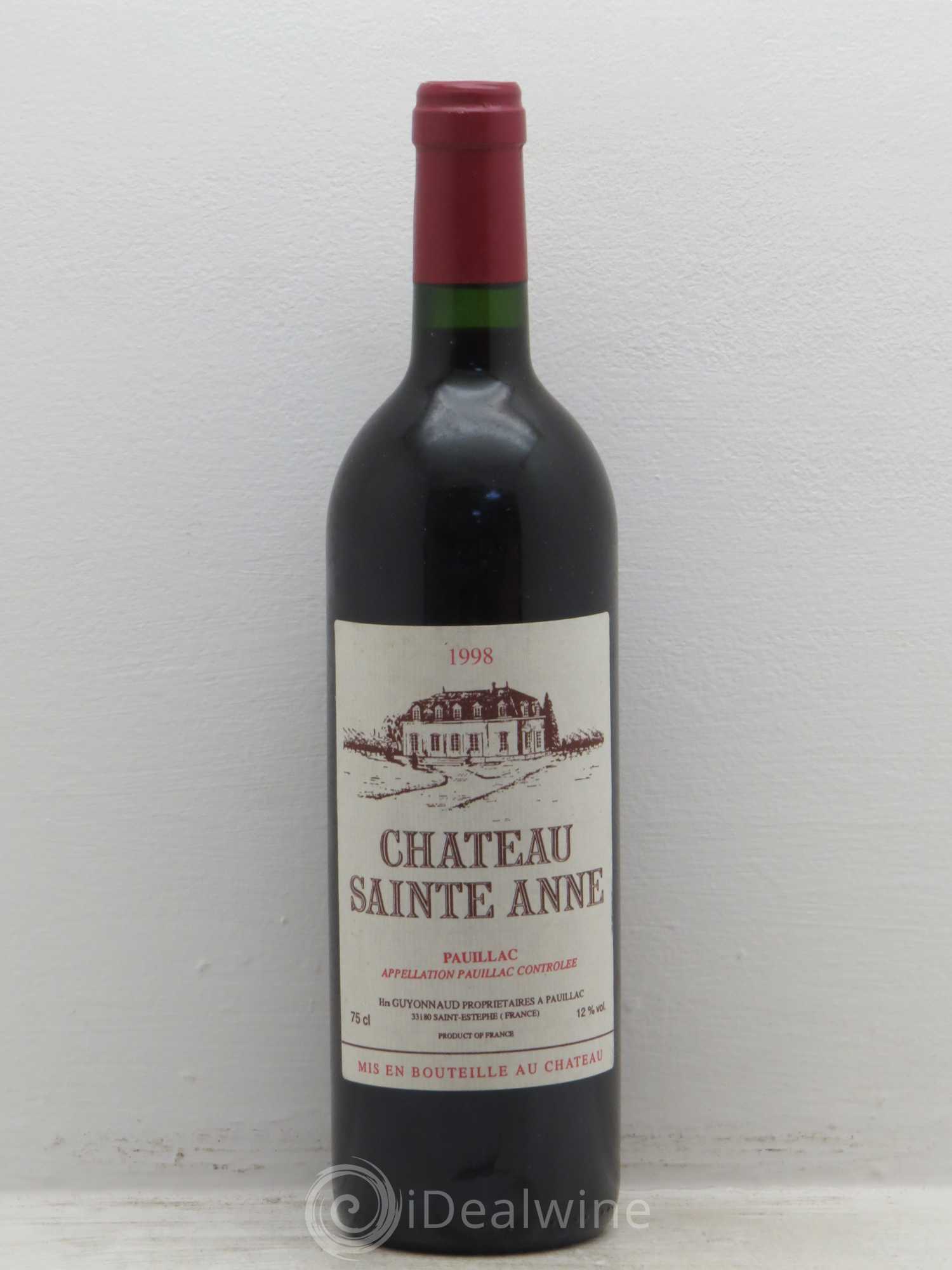 Pauillac Saint anne 1998 - Lot de 1 bouteille - 0