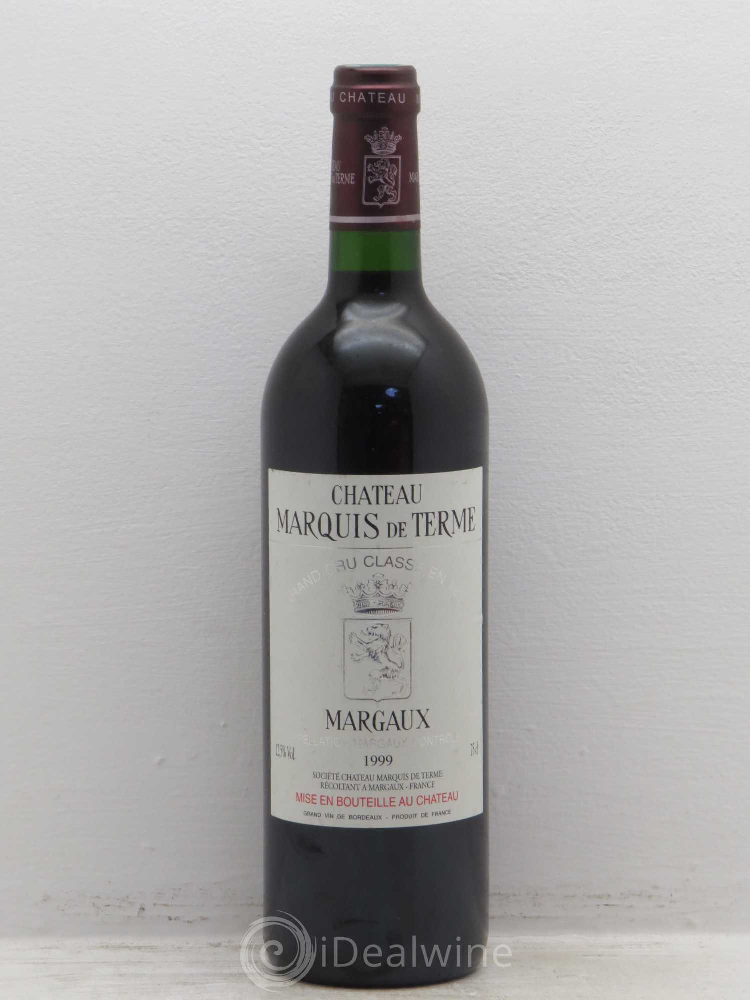 Château Marquis de Terme 4ème Grand Cru Classé 1999 - Lot de 1 bouteille - 0